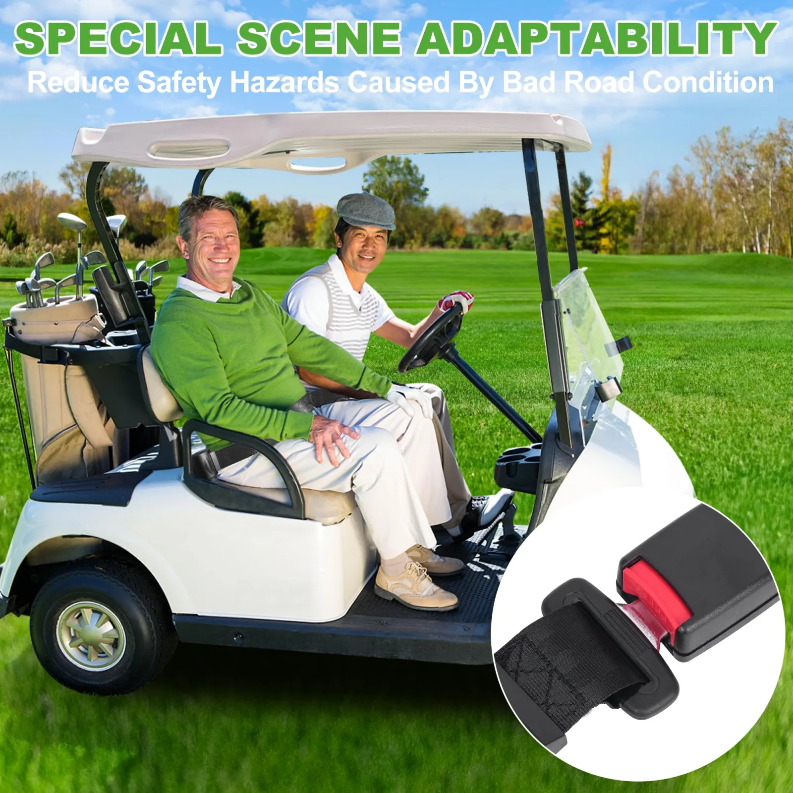 10L0L 42-Inch Retractable Golf Cart Seat Belt Kit image 4