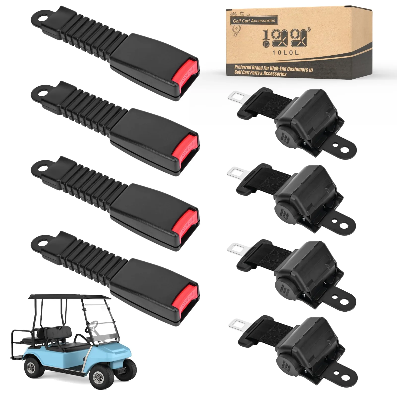 10L0L 42-Inch Retractable Golf Cart Seat Belt Kit