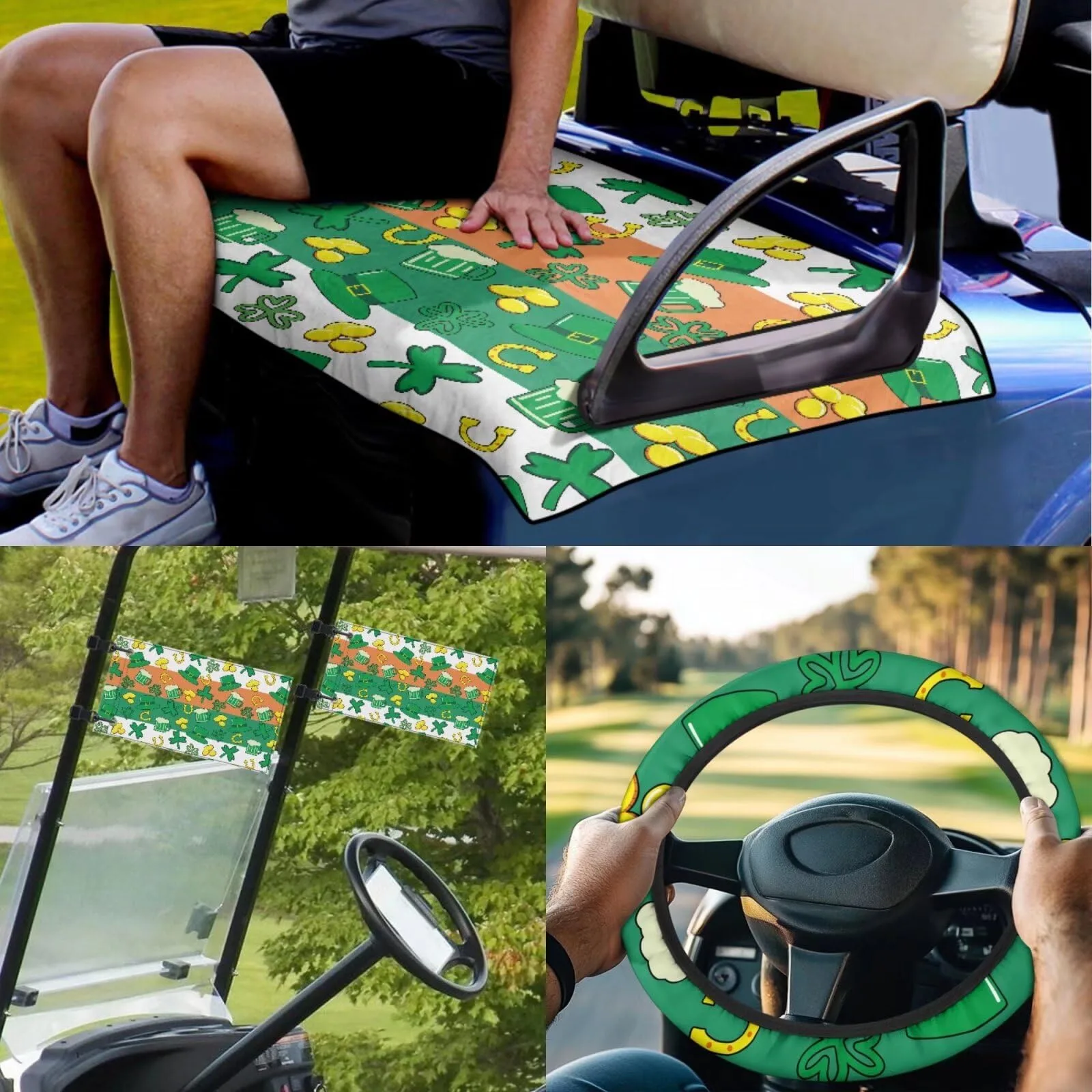 INSTANTARTS St. Patrick's Day Golf Cart Seat Cover Set image 2