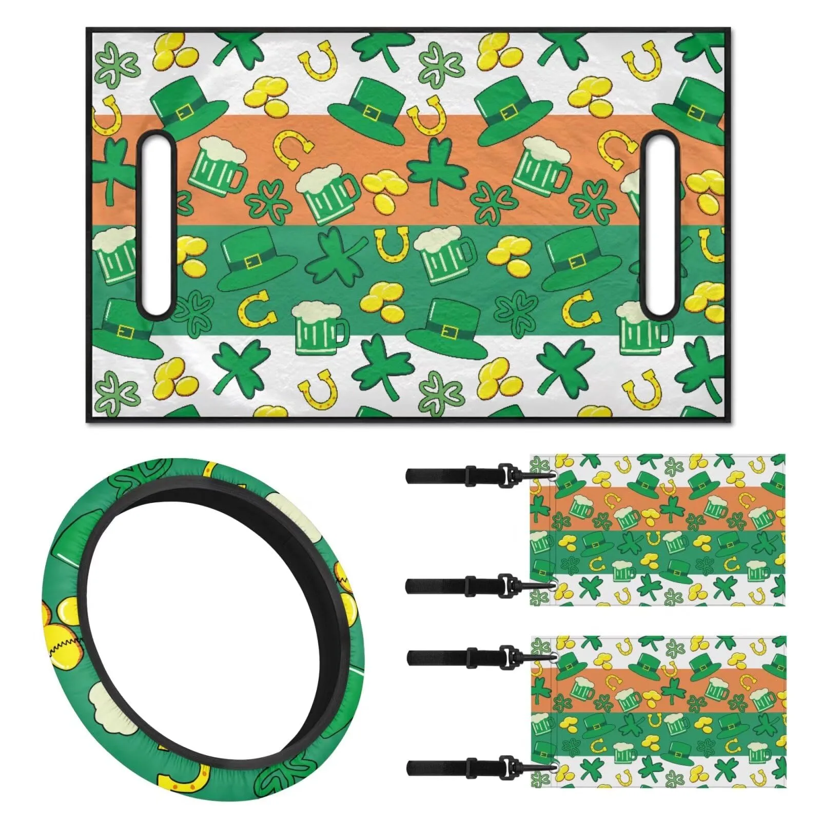 INSTANTARTS St. Patrick's Day Golf Cart Seat Cover Set