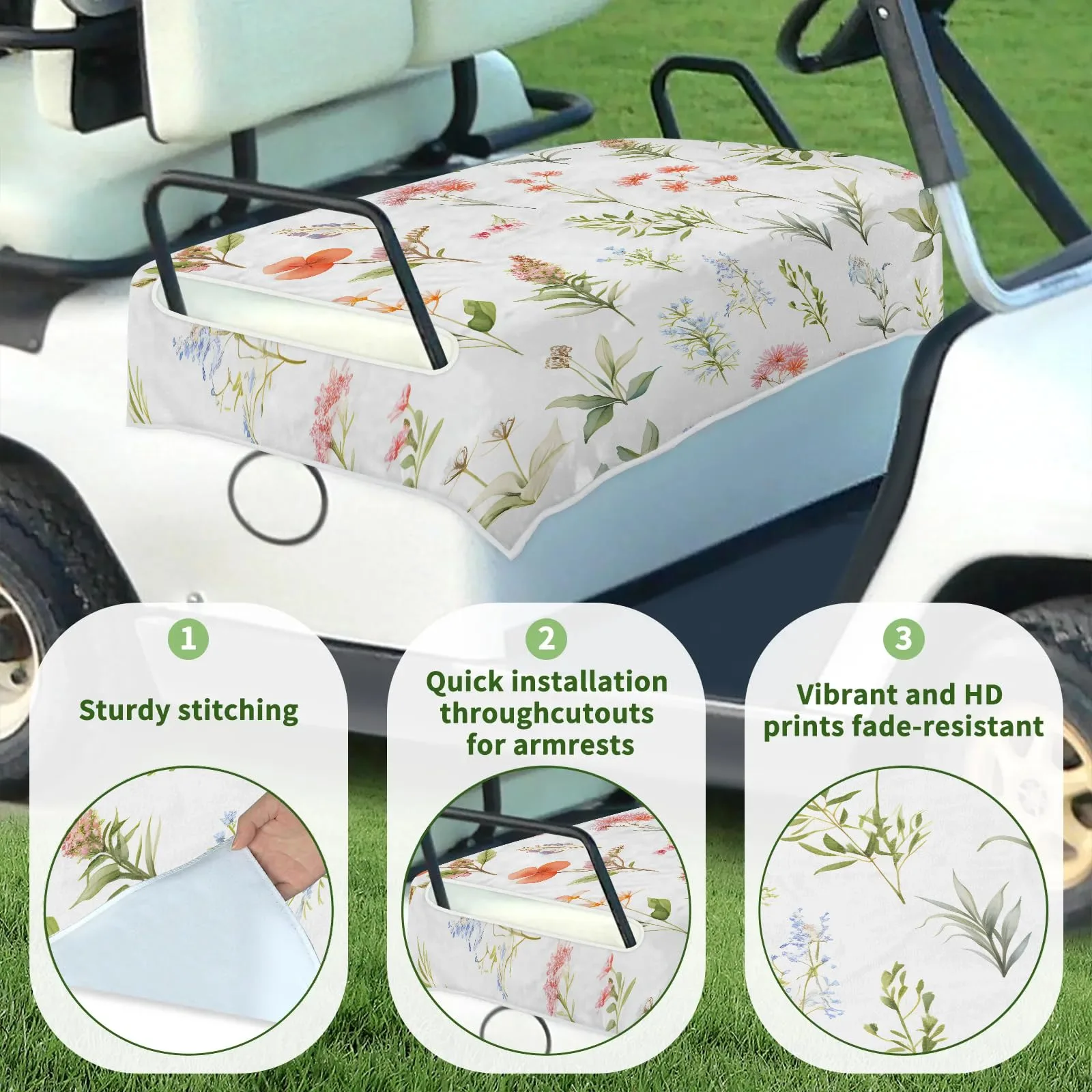 Tiveruda Golf Cart Seat Cover for Double Seats 51 x 31 in image 3