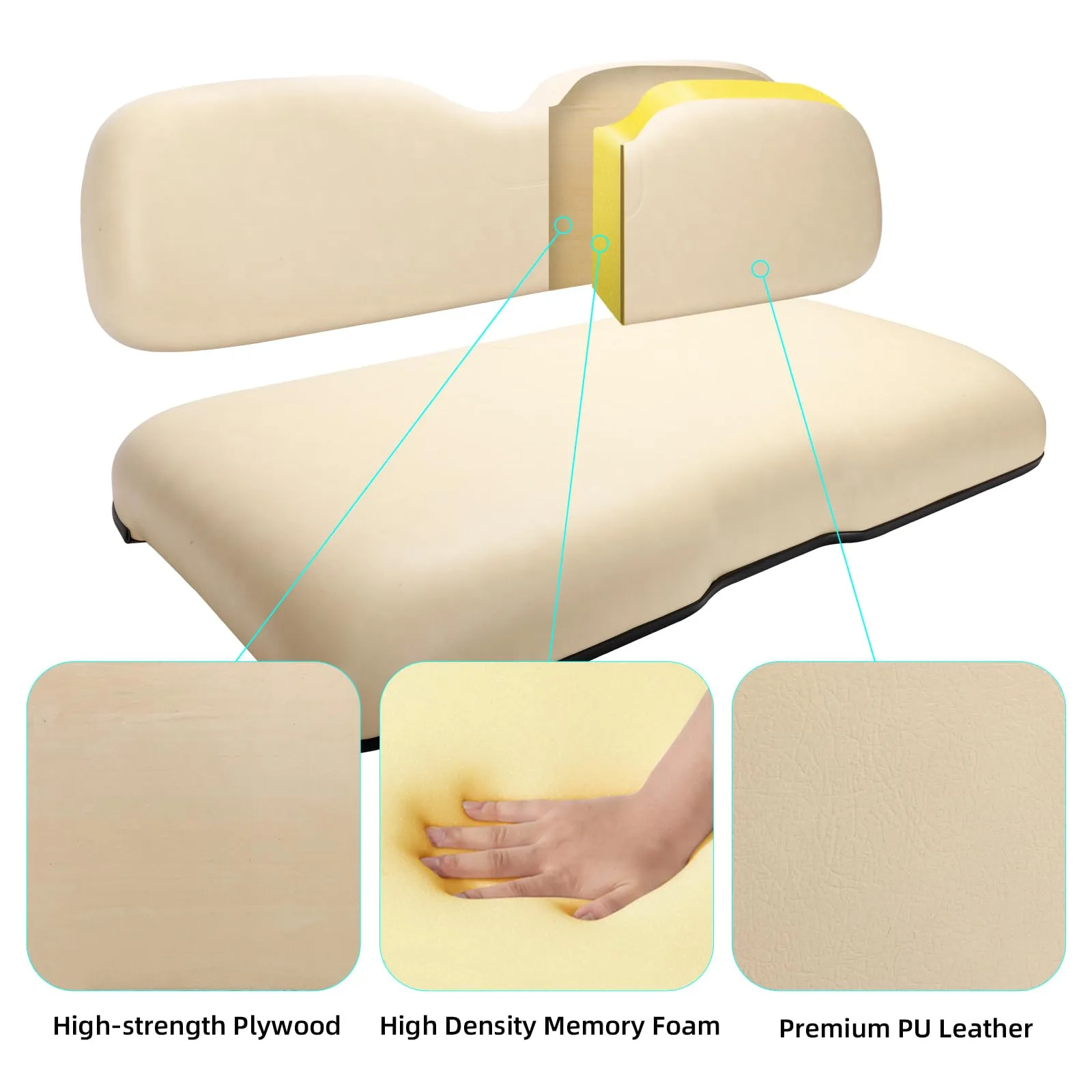 Roykaw Front Seat Cushion for E-Z-GO RXV - ROY0620 image 3