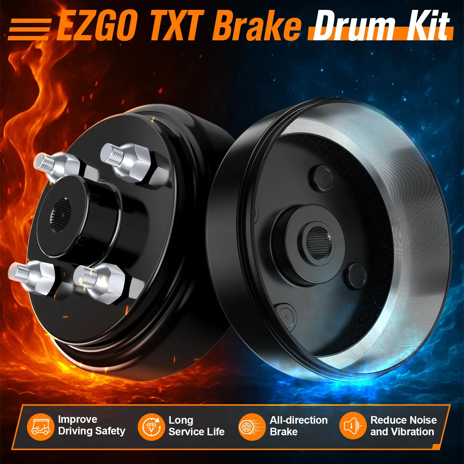 GODCTSUP Brake Drum and Shoe Kit for E-Z-GO TXT Electric image 2