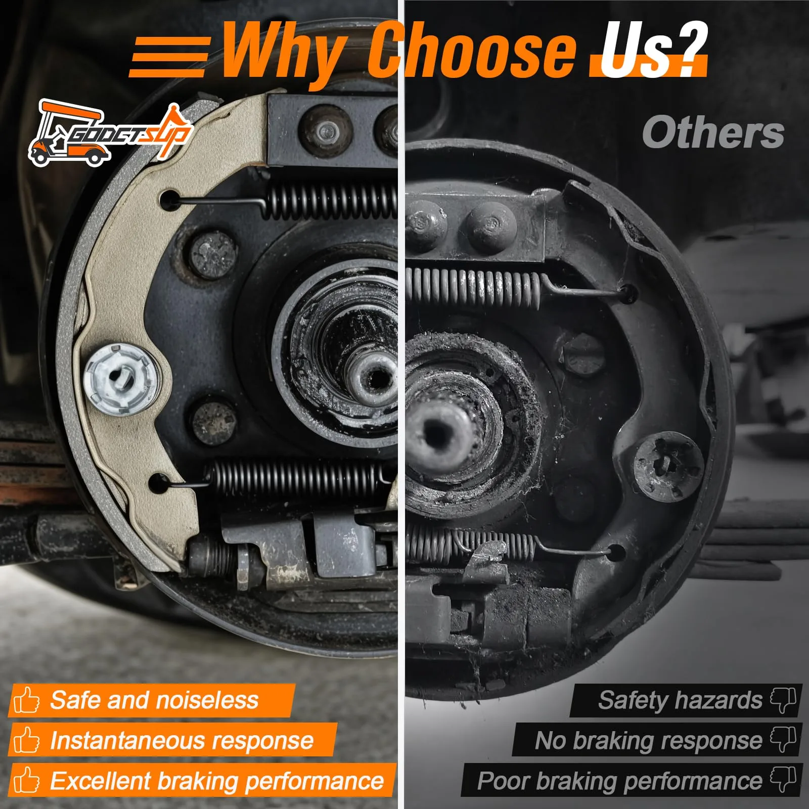 GODCTSUP Brake Drum and Shoe Kit for E-Z-GO TXT Electric image 4