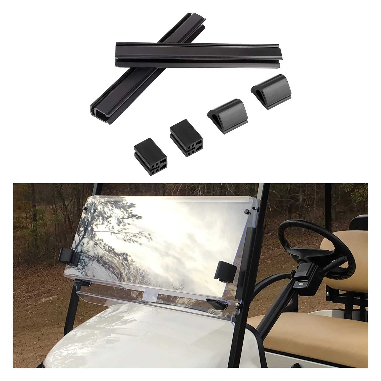 10L0L Windshield Clips Kit for E-Z-GO TXT 1994-2013 image 4