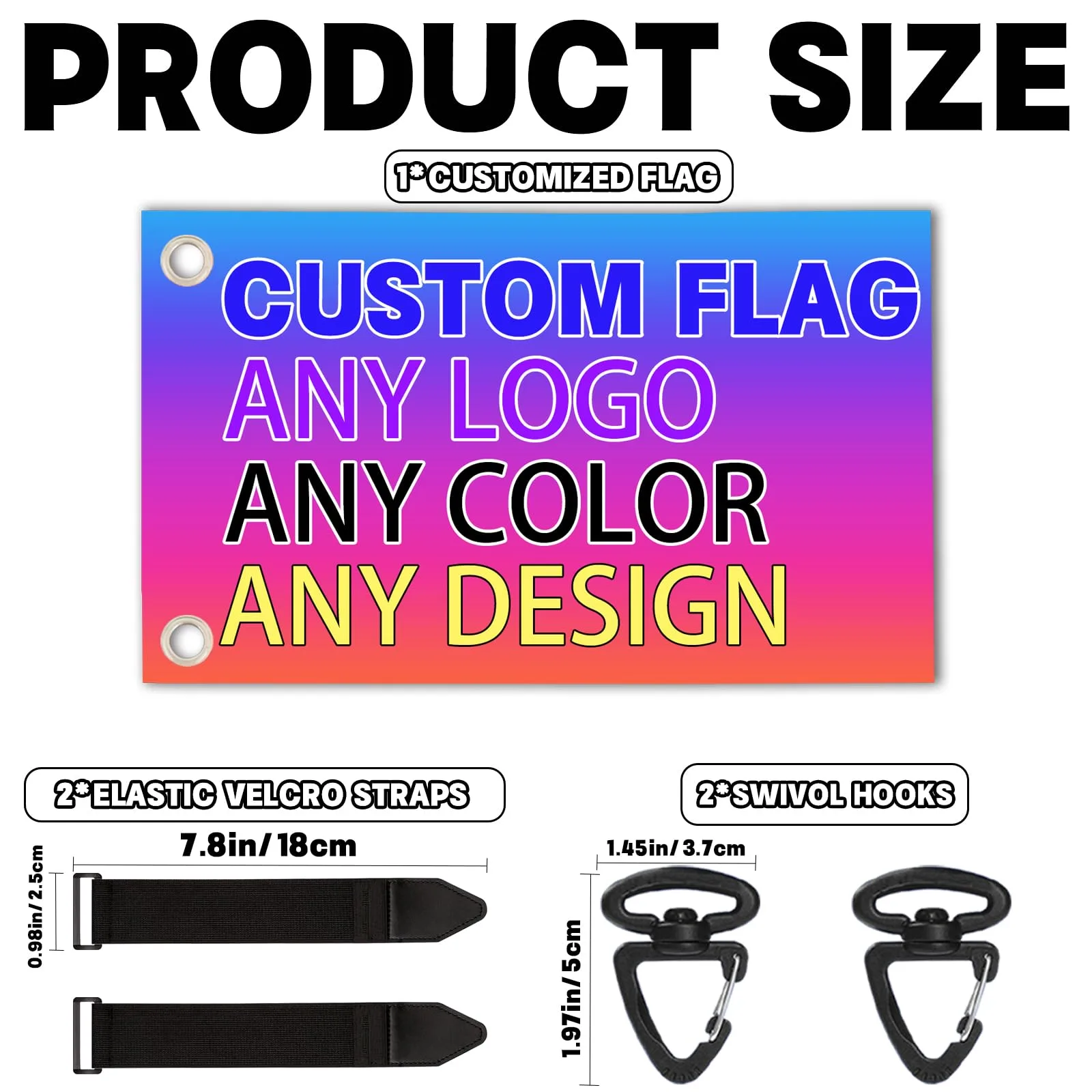 Zkgiftsdz Double-Sided Custom Golf Cart Flag — Multiple Sizes image 2