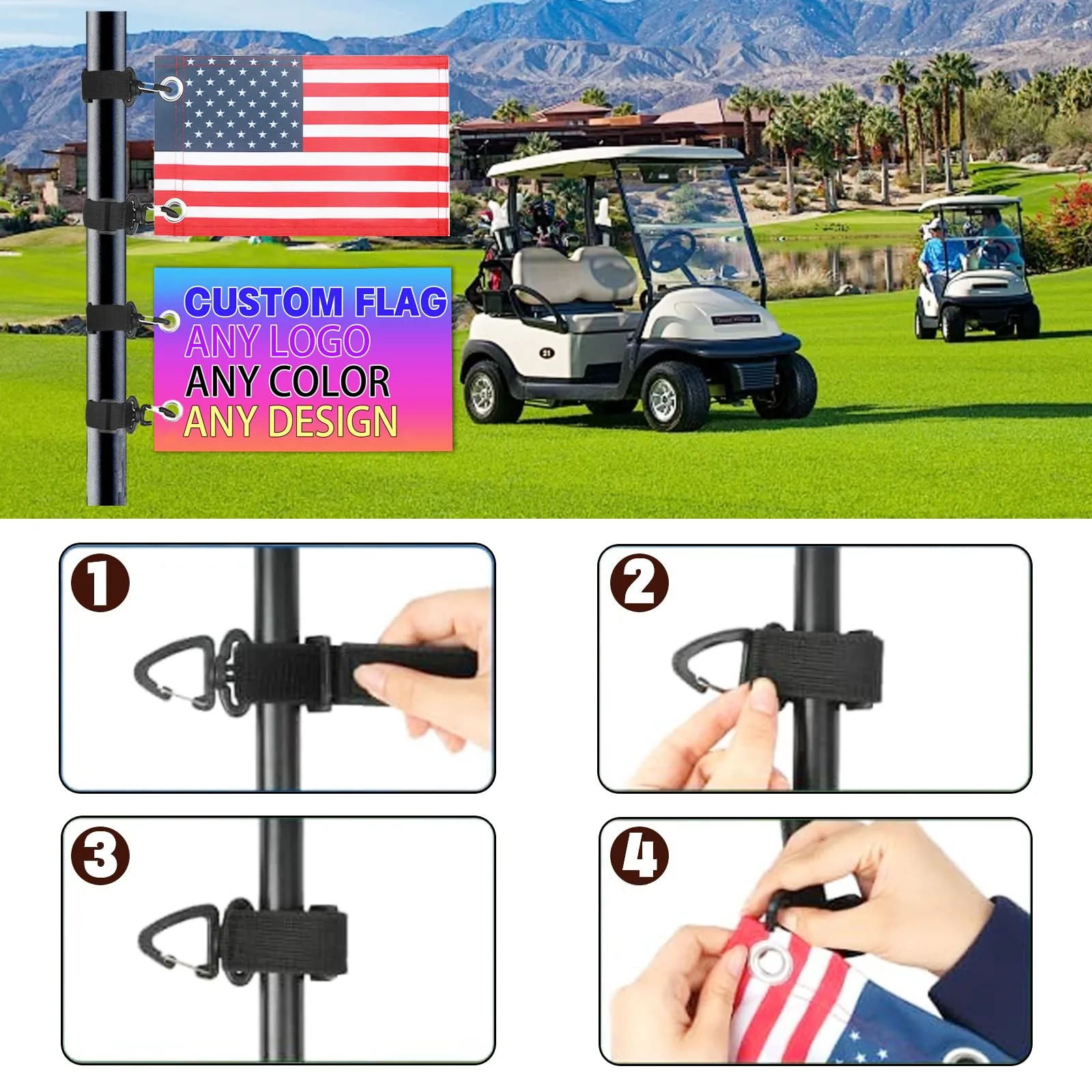 Zkgiftsdz Double-Sided Custom Golf Cart Flag — Multiple Sizes image 4