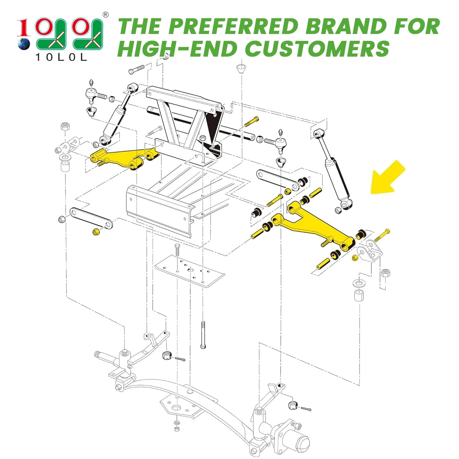10L0L Delta A-Plate Assembly for Club Car DS image 2