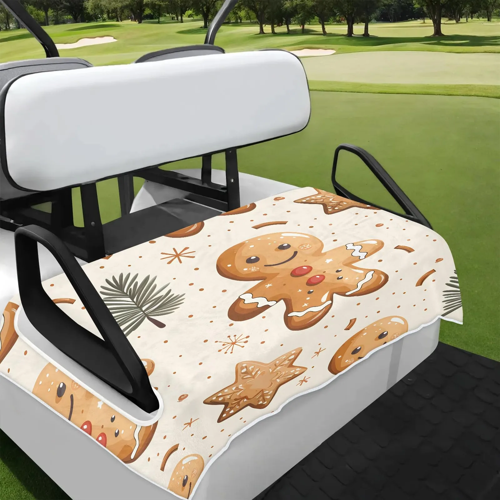 Tiveruda Gingerbread Pine Golf Cart Seat Cover