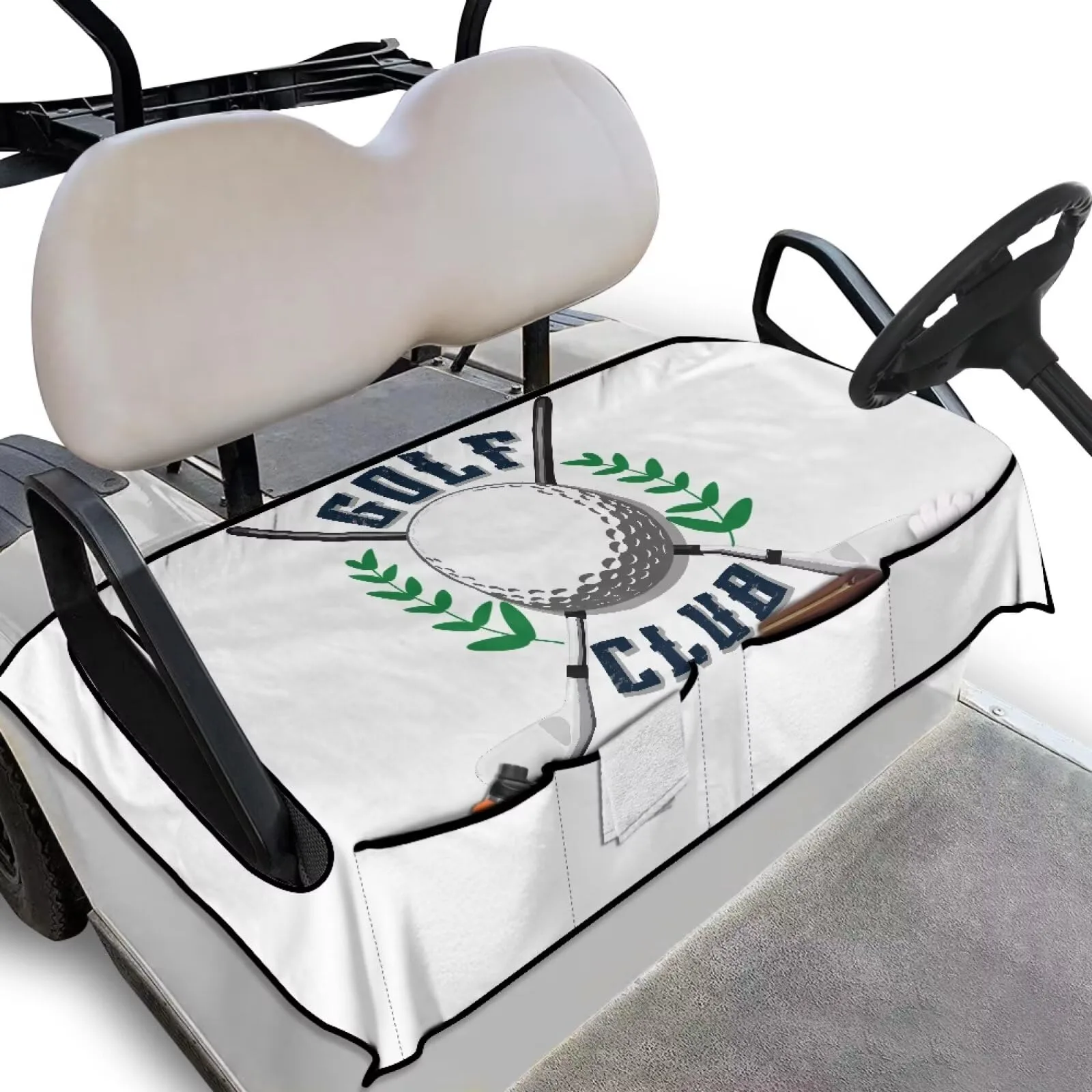 Knextrepoy Golf Cart Seat Cover with 4 Pockets