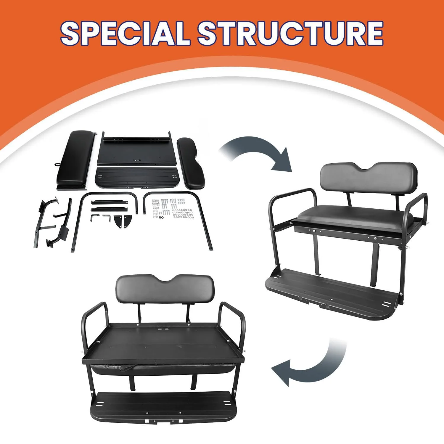 KUAFU GO-1760 Rear Seat Kit for E-Z-GO Marathon image 3