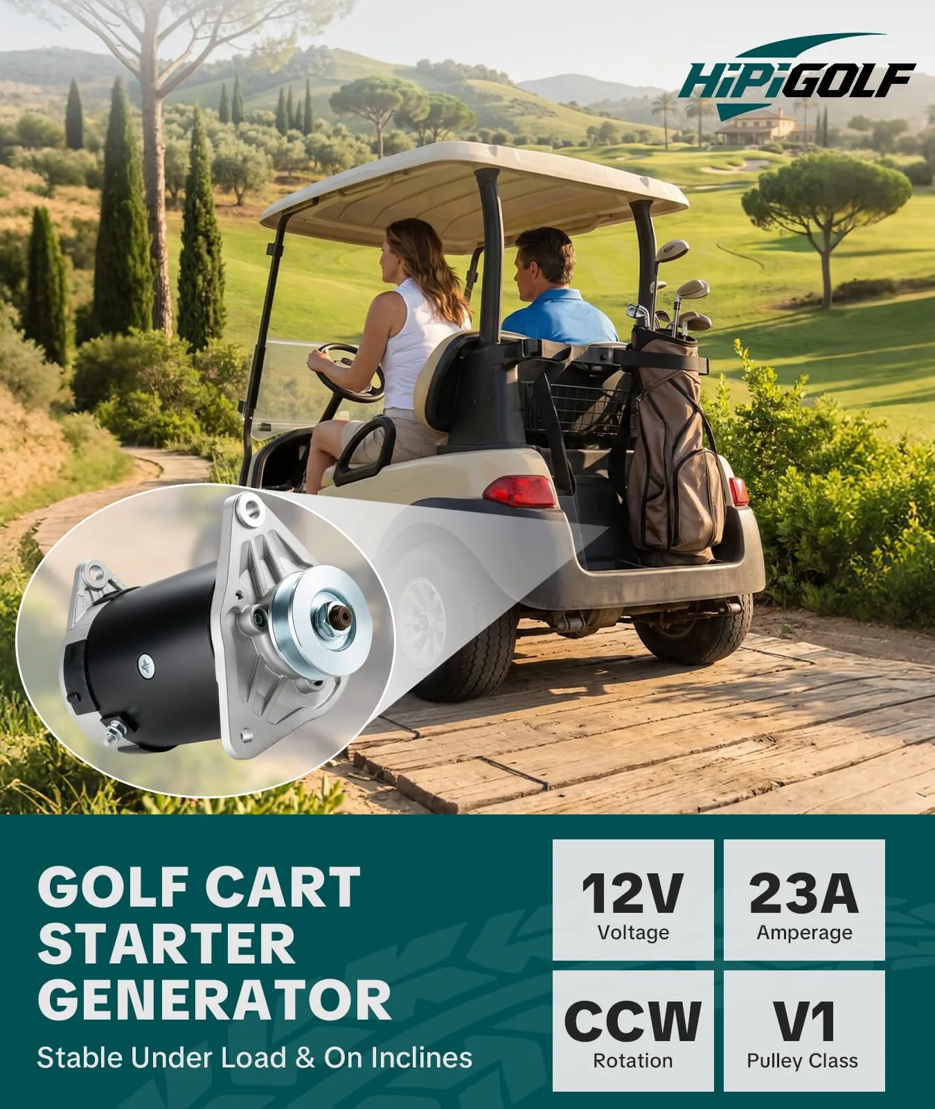HIPIGOLF 12V 23A Starter Generator for Club Car DS & Precedent image 3