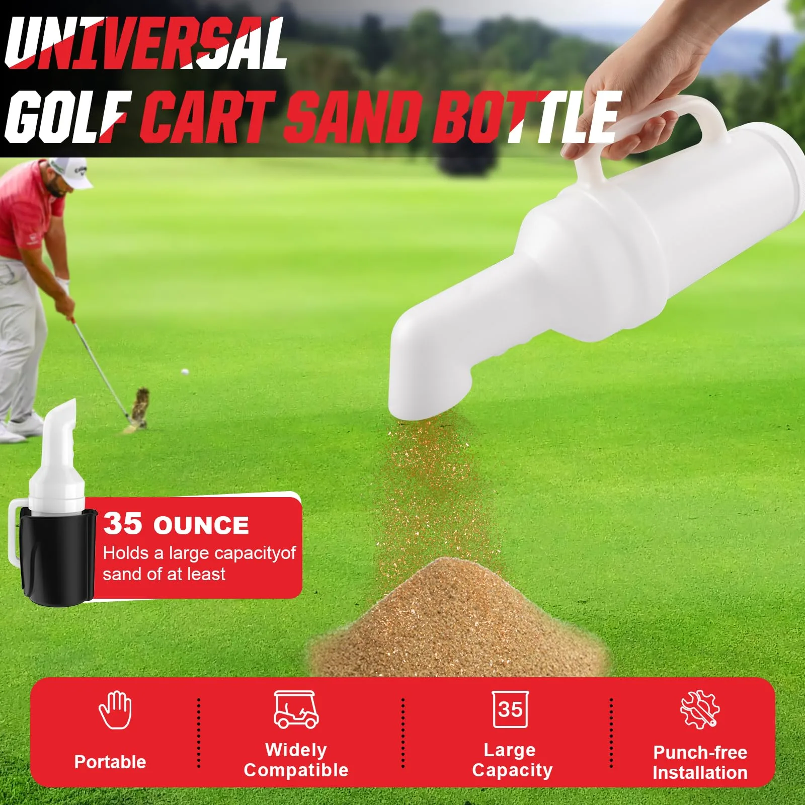 VYYOKMU Golf Cart Sand Bottle Holder, 35-Ounce image 3