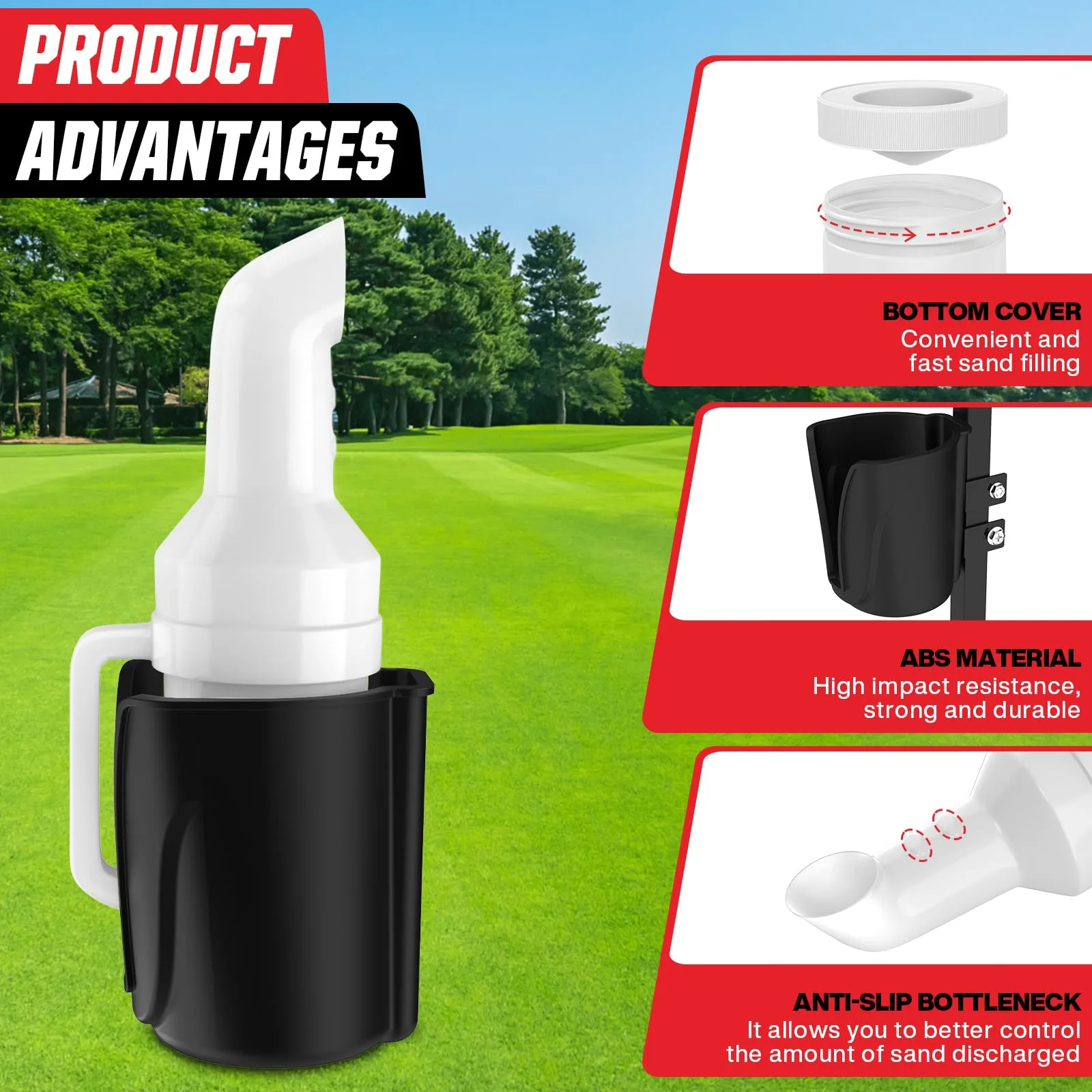 VYYOKMU Golf Cart Sand Bottle Holder, 35-Ounce image 4