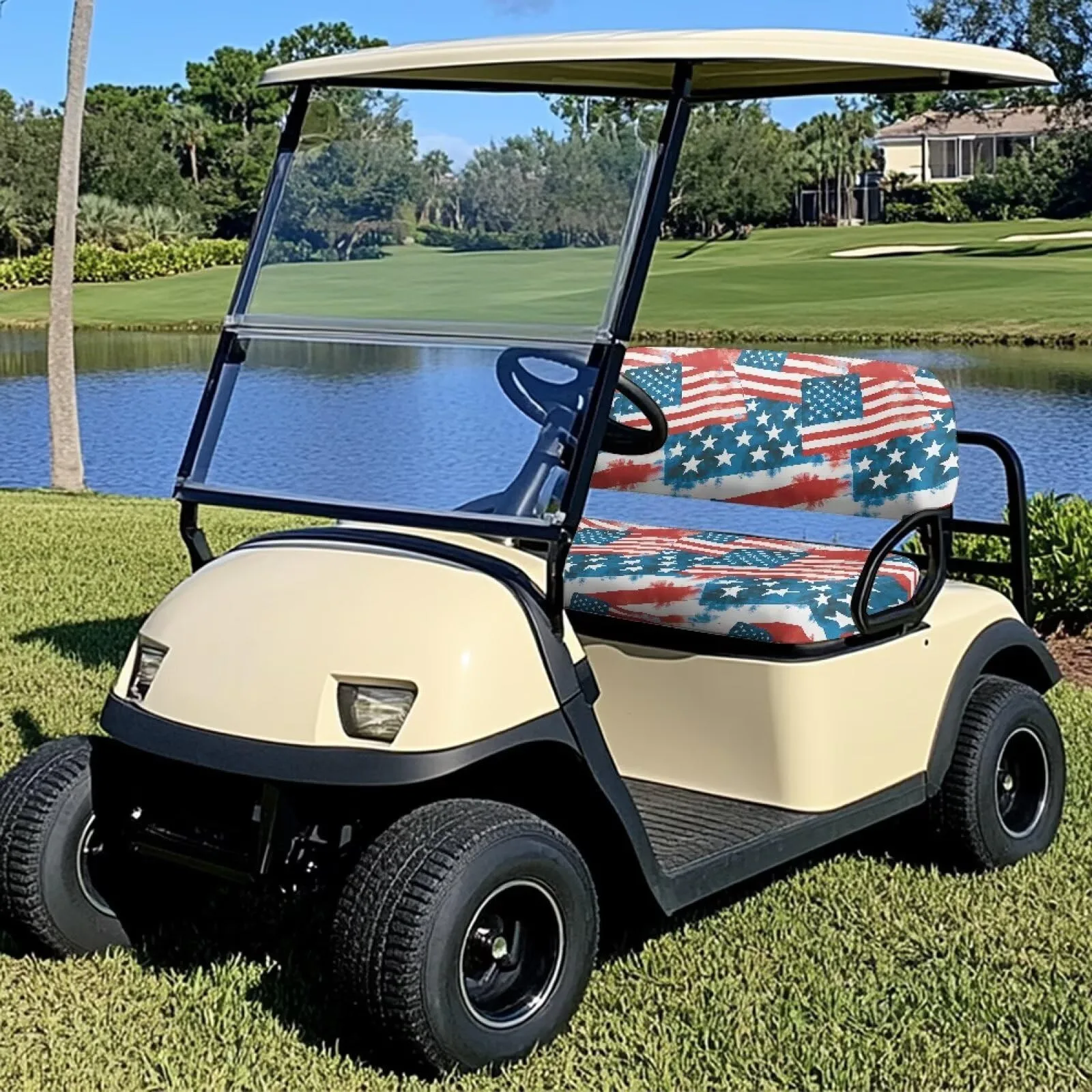 Rarucativ American Flag Golf Cart Seat Covers image 2