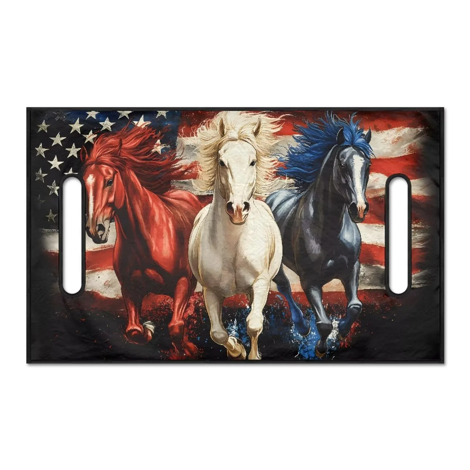 Knextrepoy Golf Cart Seat Cover, American Flag Horses