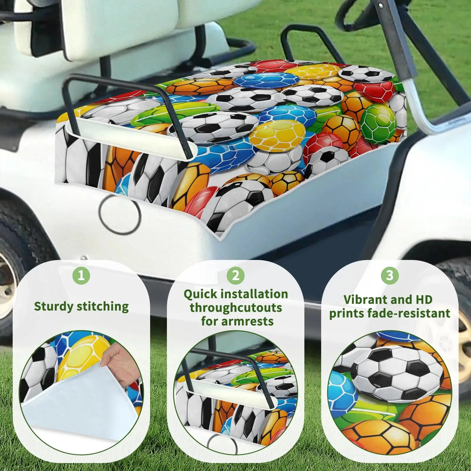 Tiveruda Golf Cart Seat Cover for Double Seats, 51 x 31 in image 3