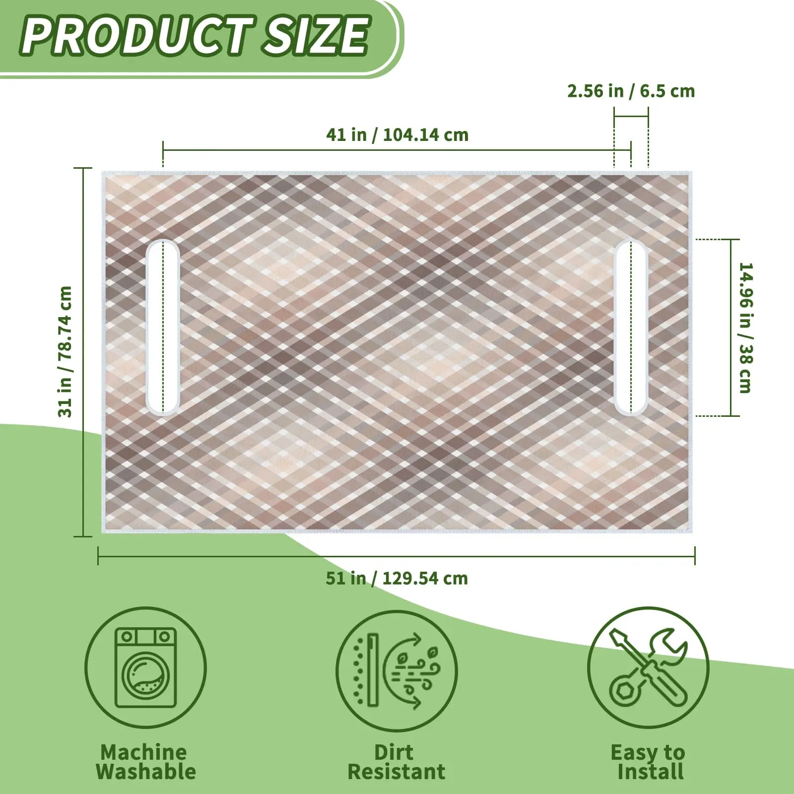 Tiveruda Plaid Golf Cart Seat Cover for Double Seats image 2