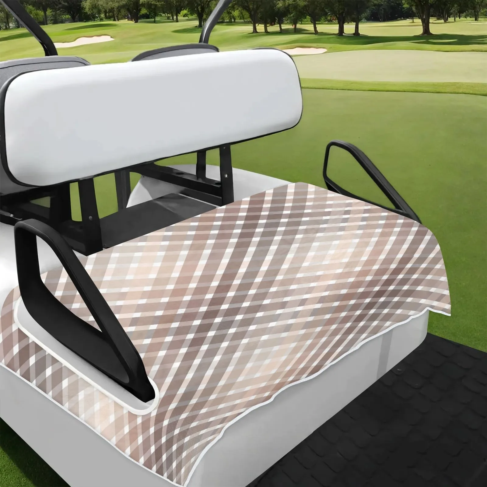 Tiveruda Plaid Golf Cart Seat Cover for Double Seats