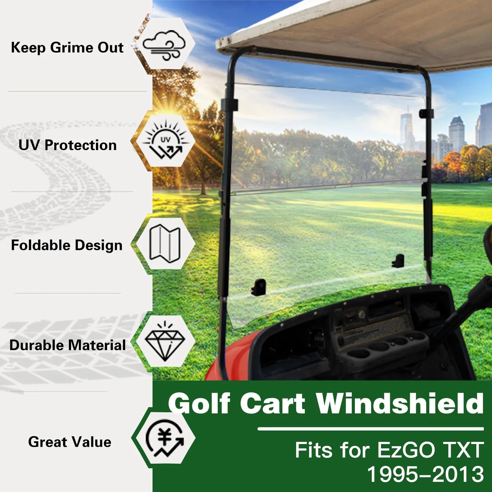 Nuojinsi Folding Windshield for E-Z-GO TXT 1995-2013 image 3