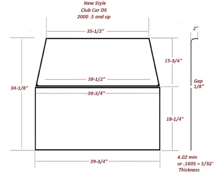 ACED Parts Tinted Vented Windshield for Club Car DS image 3