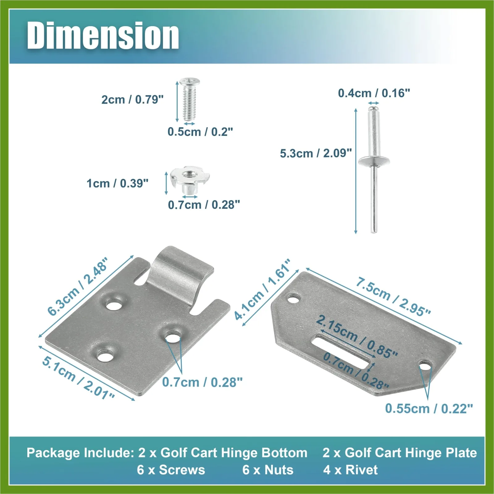 HOPESPANNER E-Z-GO Seat Hinge Set 71610-G01/71609-G01 image 4