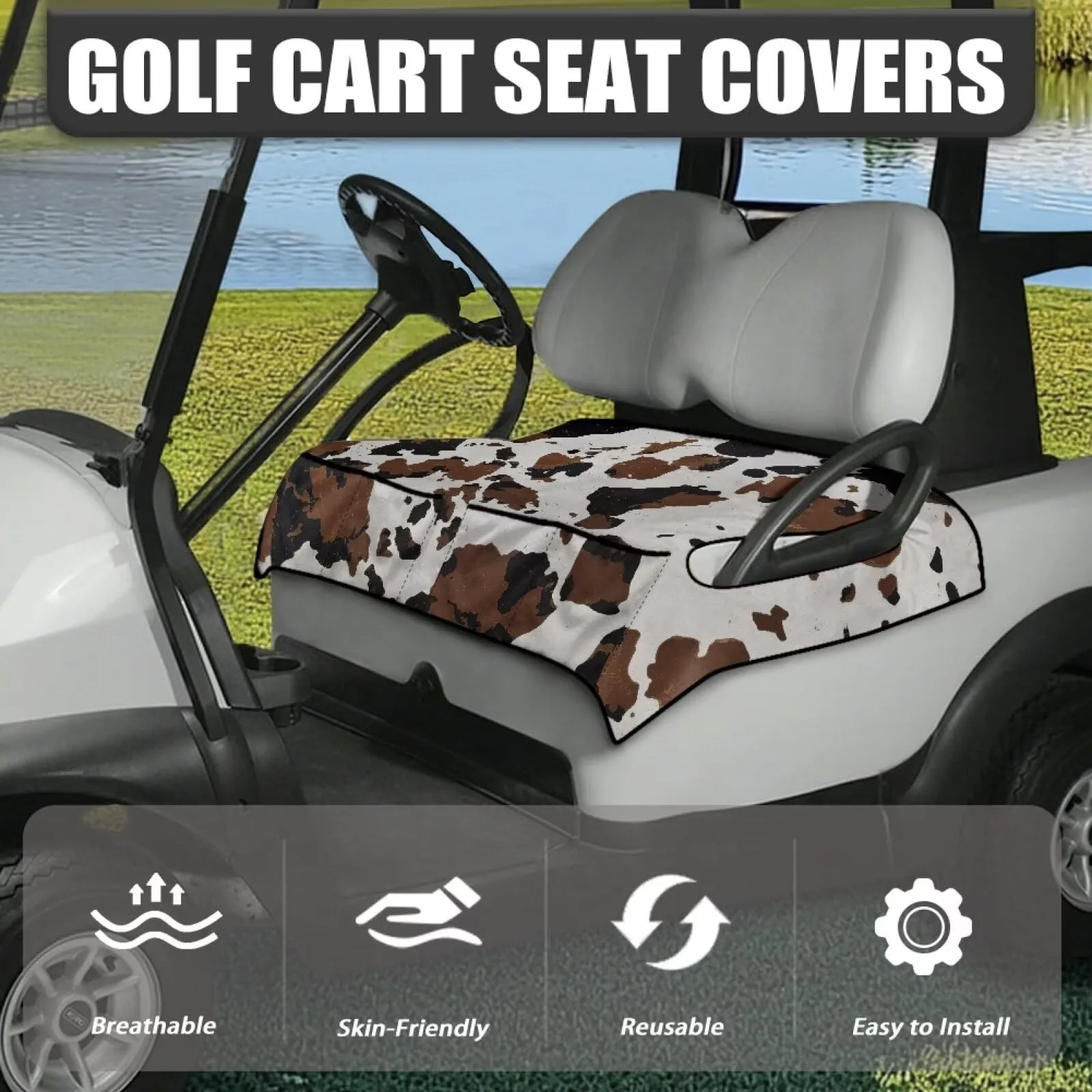 Darisoco Golf Cart Seat Cover for 2-Person Front Seats image 3