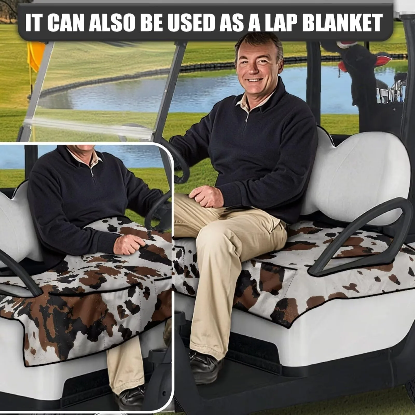 Darisoco Golf Cart Seat Cover for 2-Person Front Seats image 4