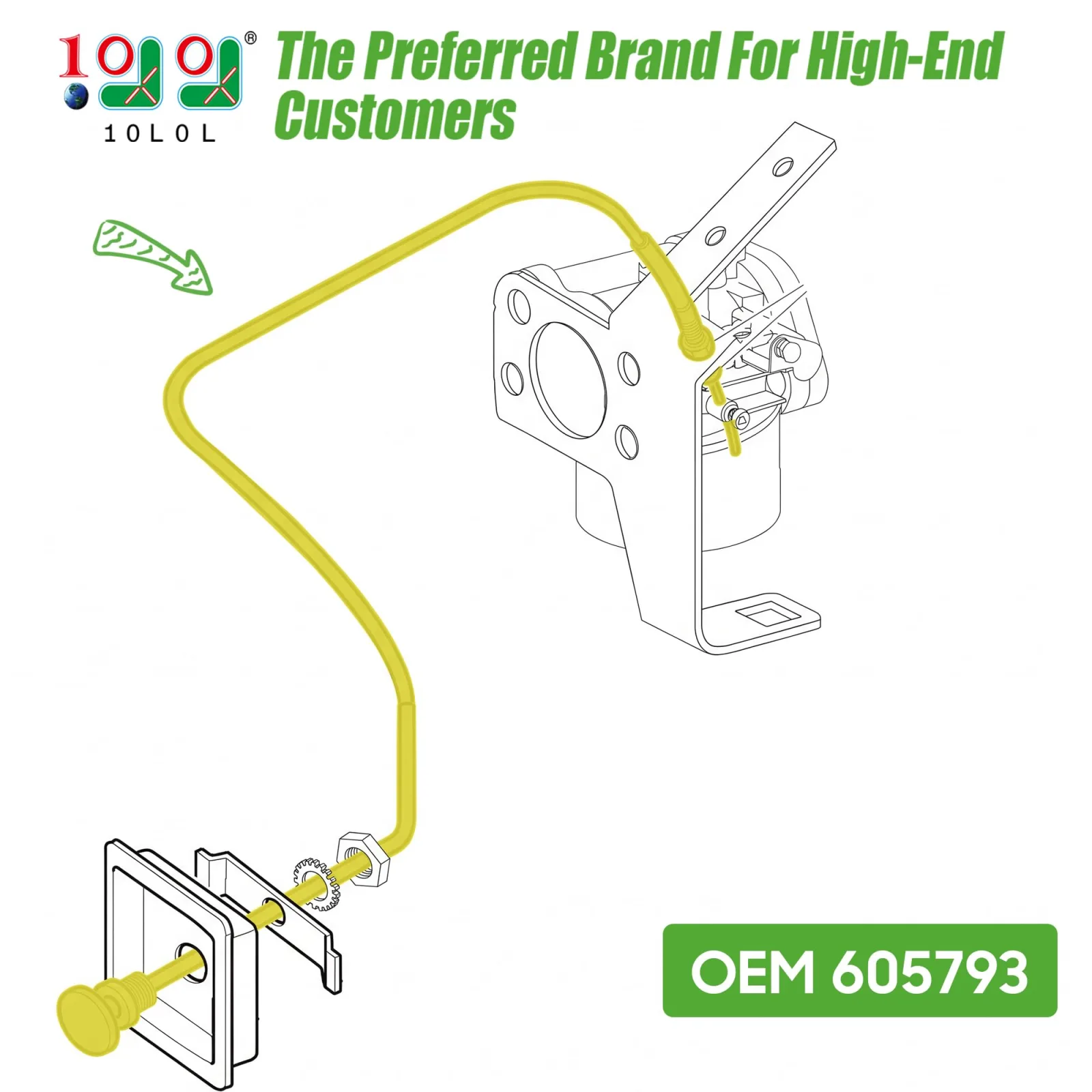 10L0L Choke Cable for E-Z-GO TXT / ST400 (Medium Wheelbase, GAS-Y175-B) image 2