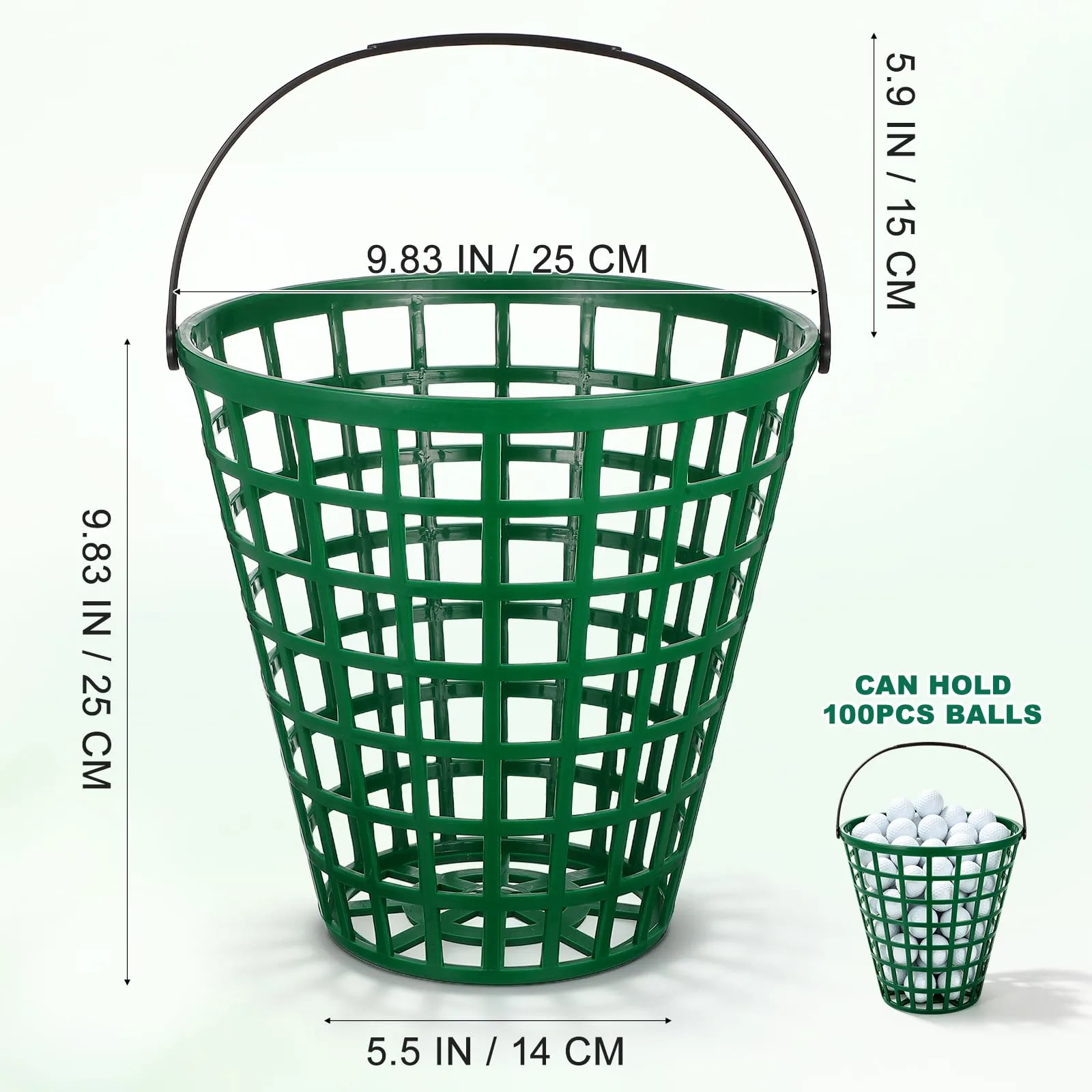 VANZACK Golf Ball Basket with Handle, 100-Ball Capacity image 2