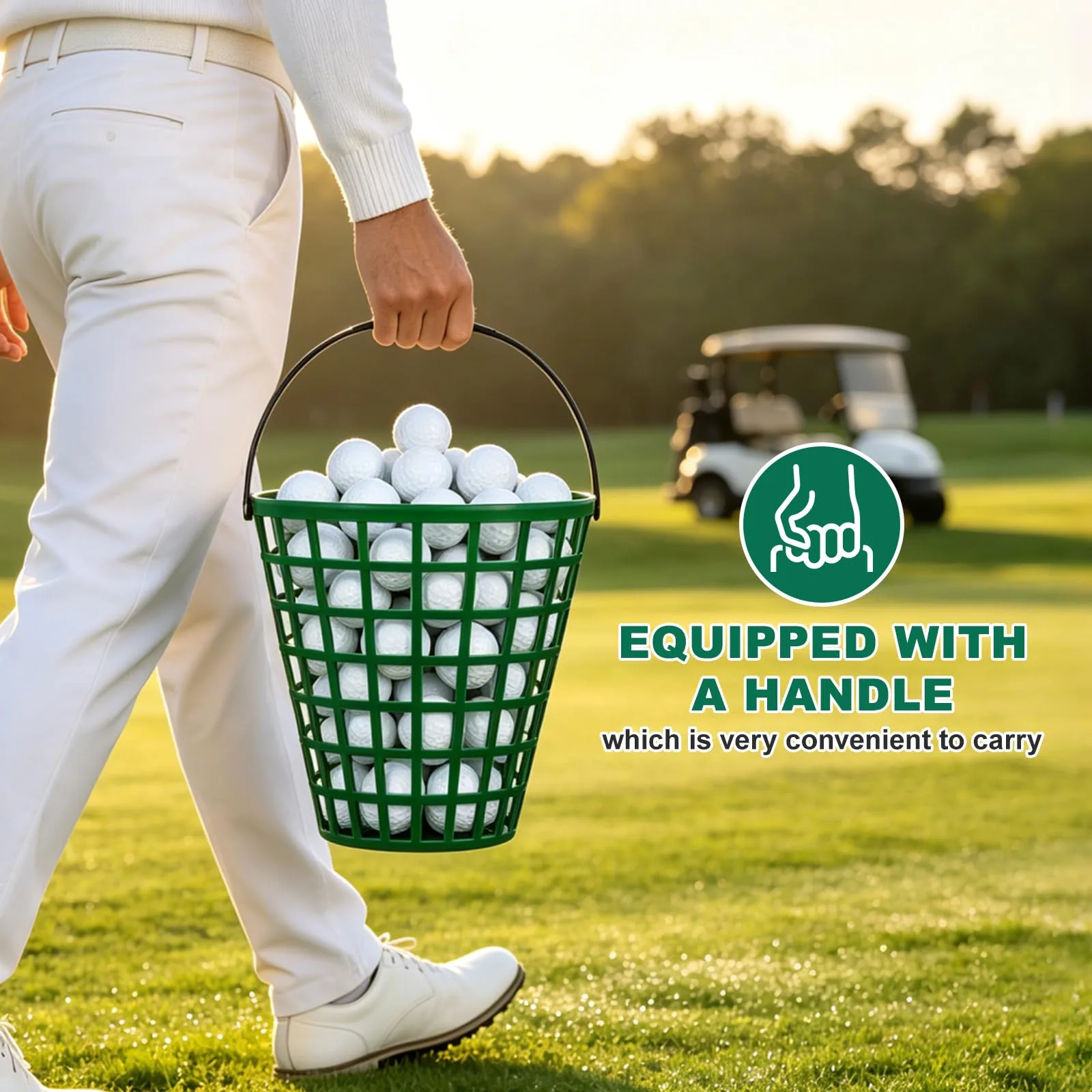 VANZACK Golf Ball Basket with Handle, 100-Ball Capacity image 4
