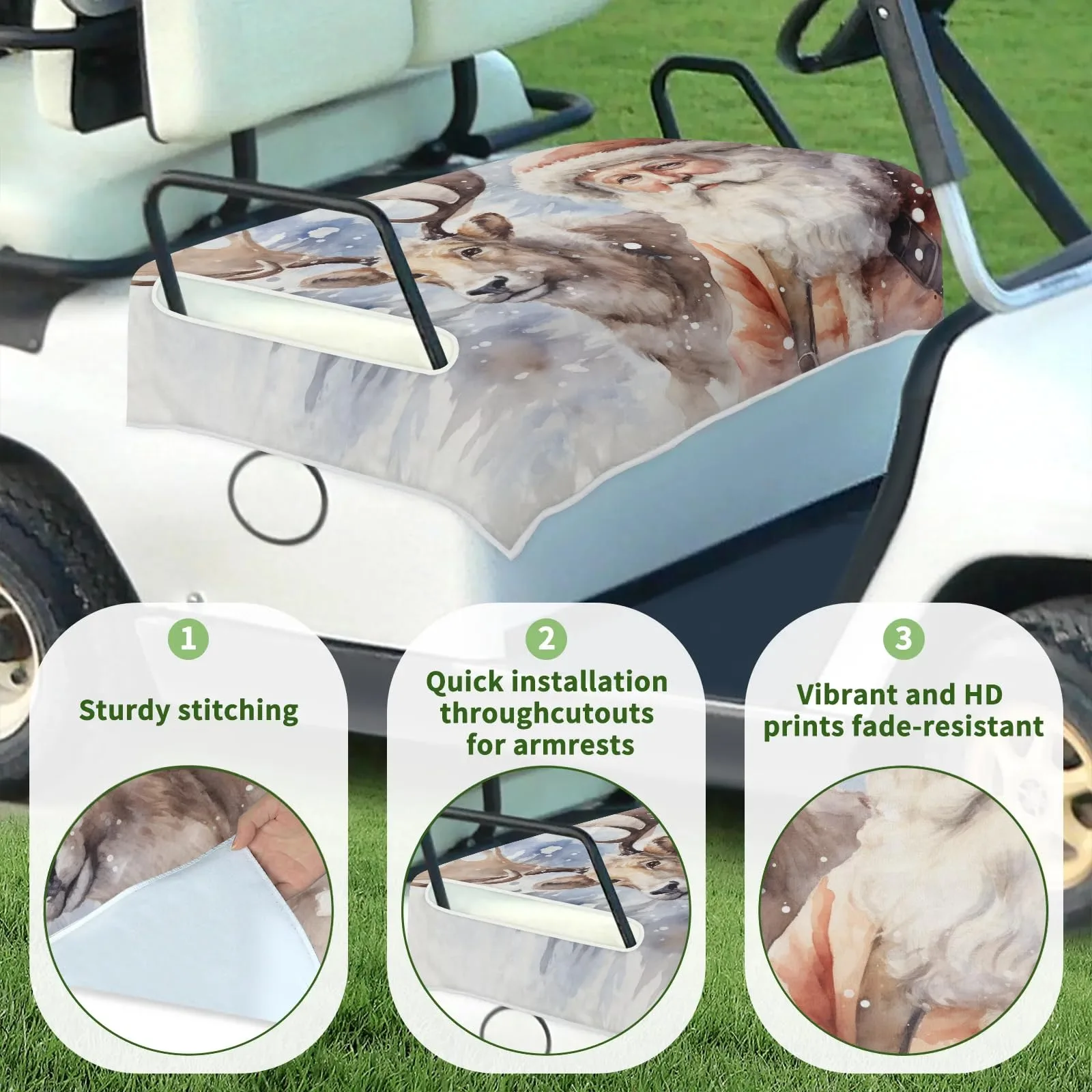 Tiveruda Golf Cart Seat Cover for Double Seats image 3