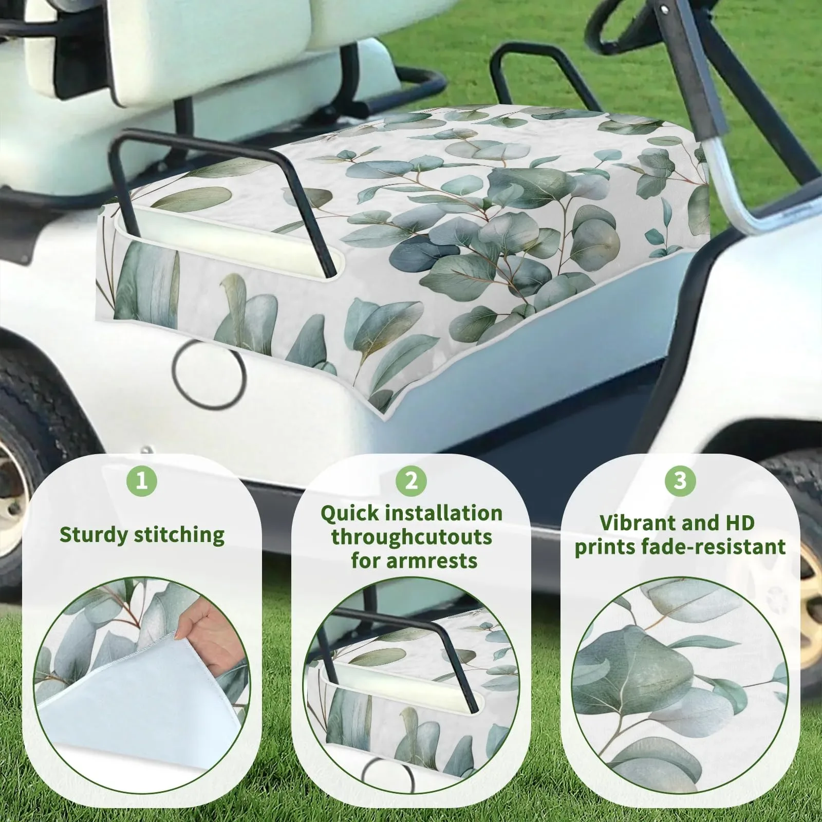 Tiveruda Golf Cart Seat Cover for Double Seats image 3