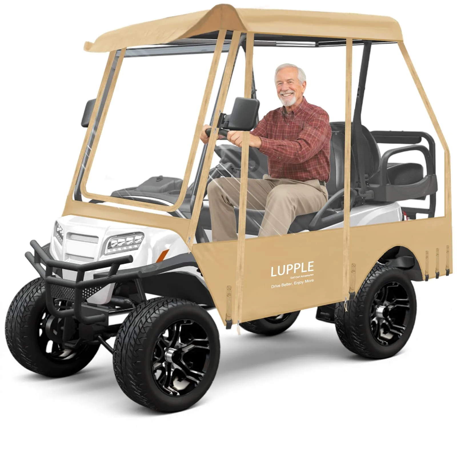 LUPPLE 4-Passenger Golf Cart Enclosure for Short Roofs