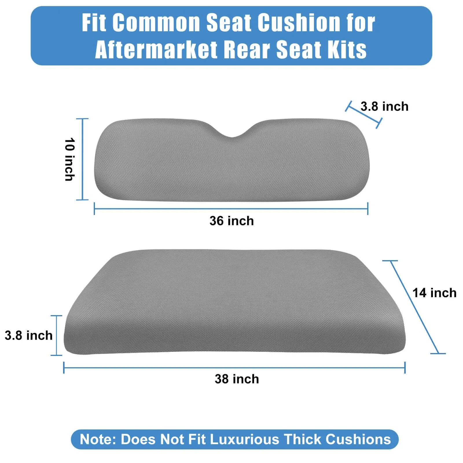 MOSNAI M639 Golf Cart Rear Seat Cover Gray image 2