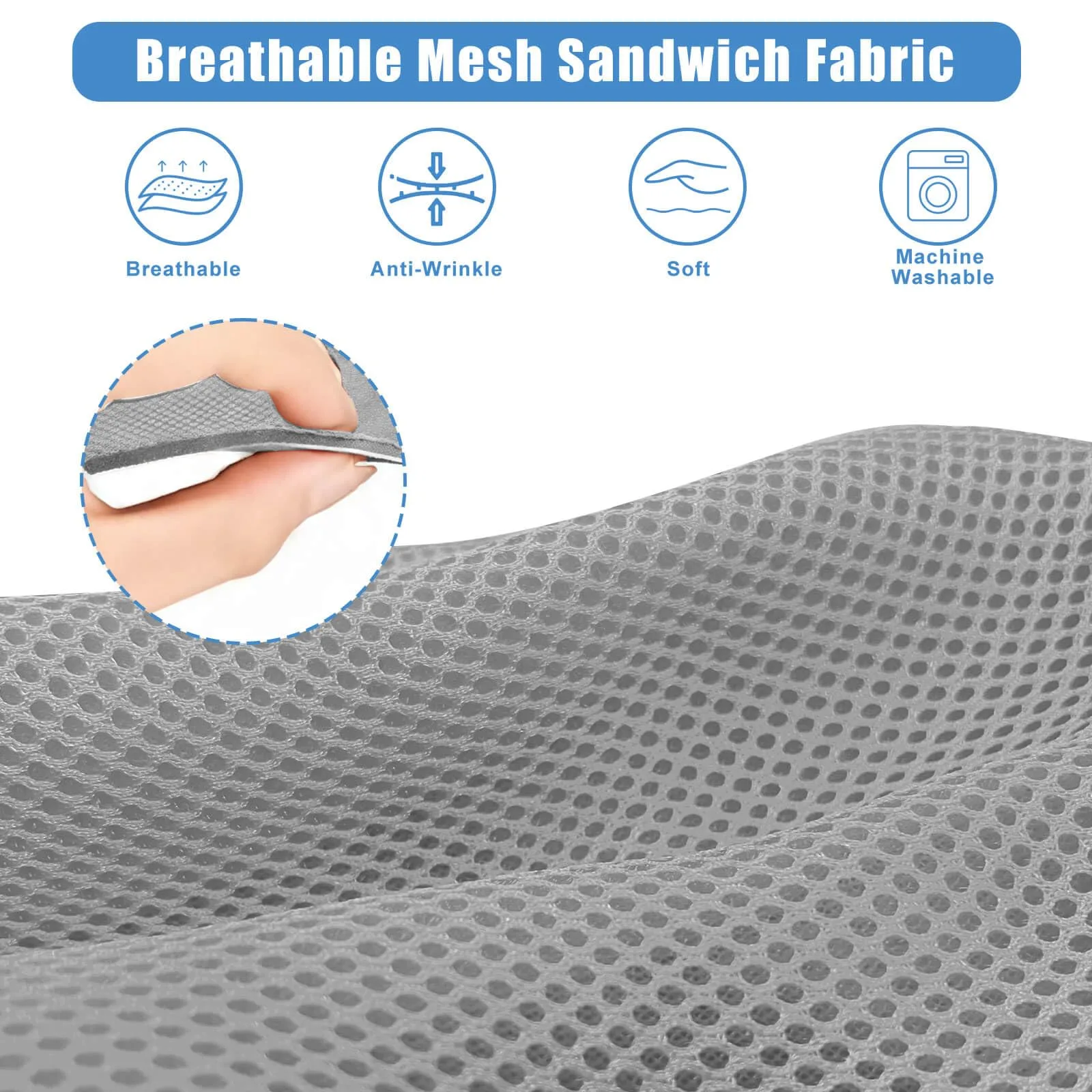 MOSNAI M639 Golf Cart Rear Seat Cover Gray image 3