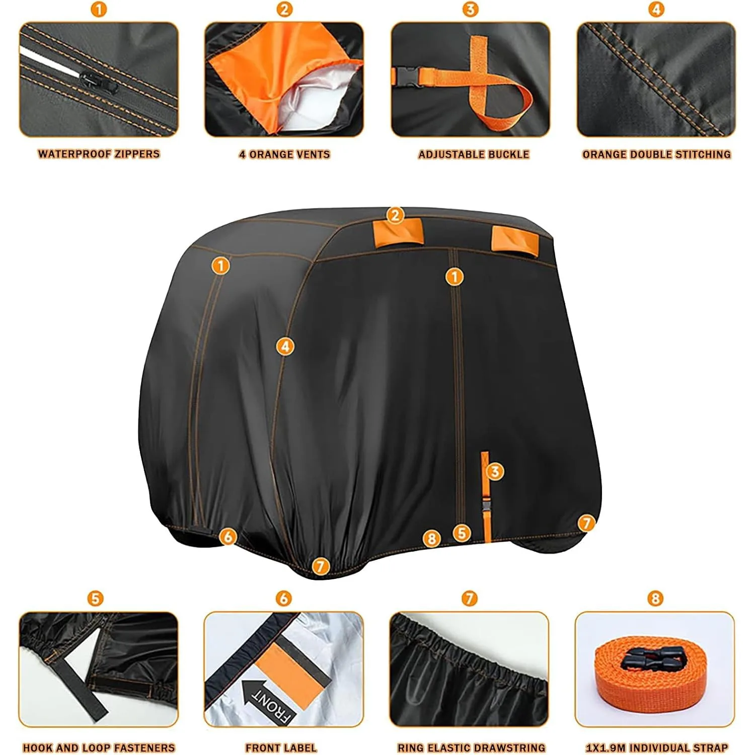 Generic Golf Cart Cover for ICON i20 Classic 2 Passenger image 3