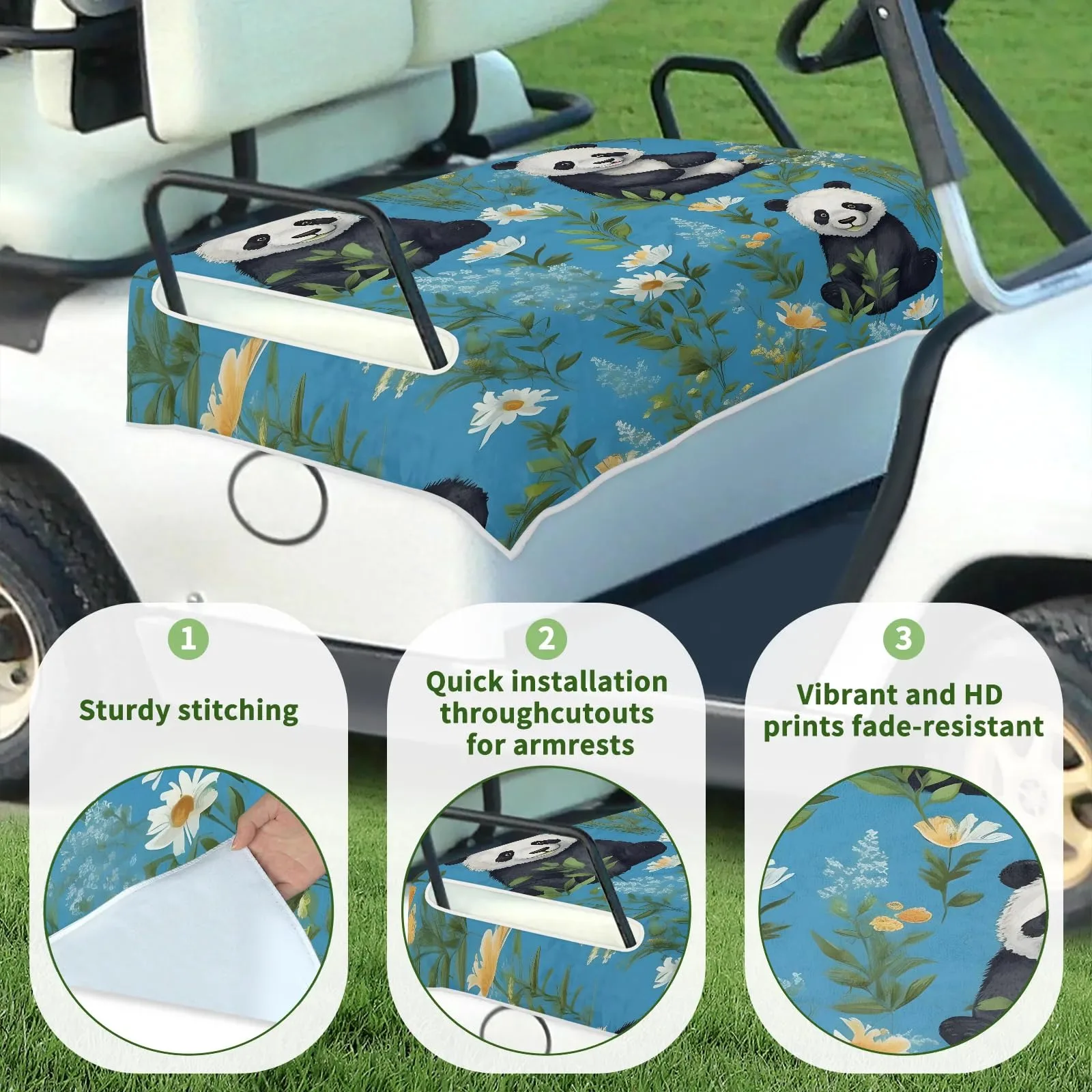 Tiveruda Golf Cart Seat Cover for Double Seats 51 x 31 in image 3