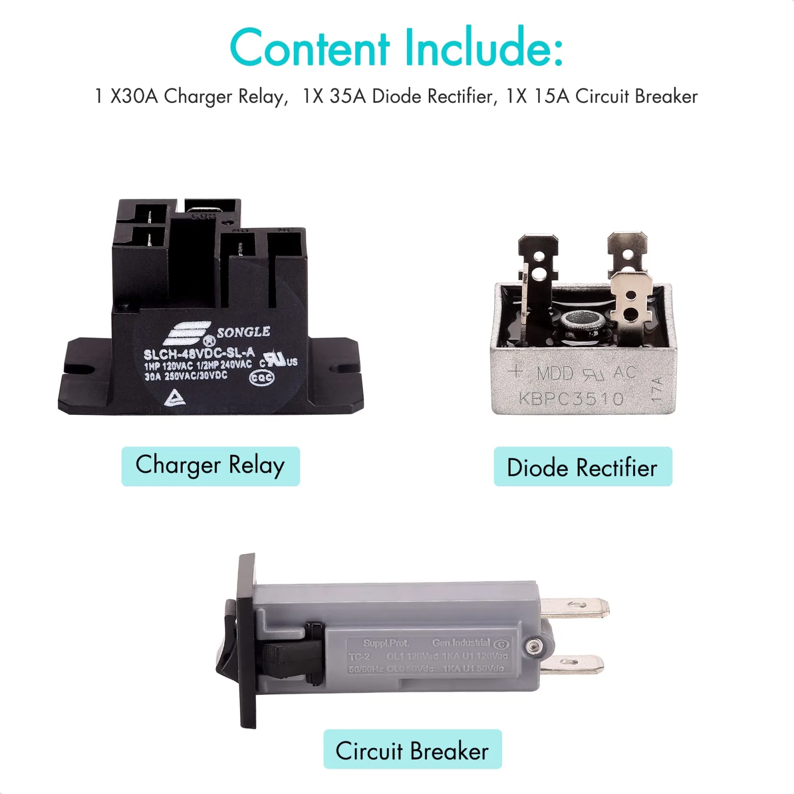 10L0L Club Car 48V PowerDrive 2 Charger Repair Kit image 3