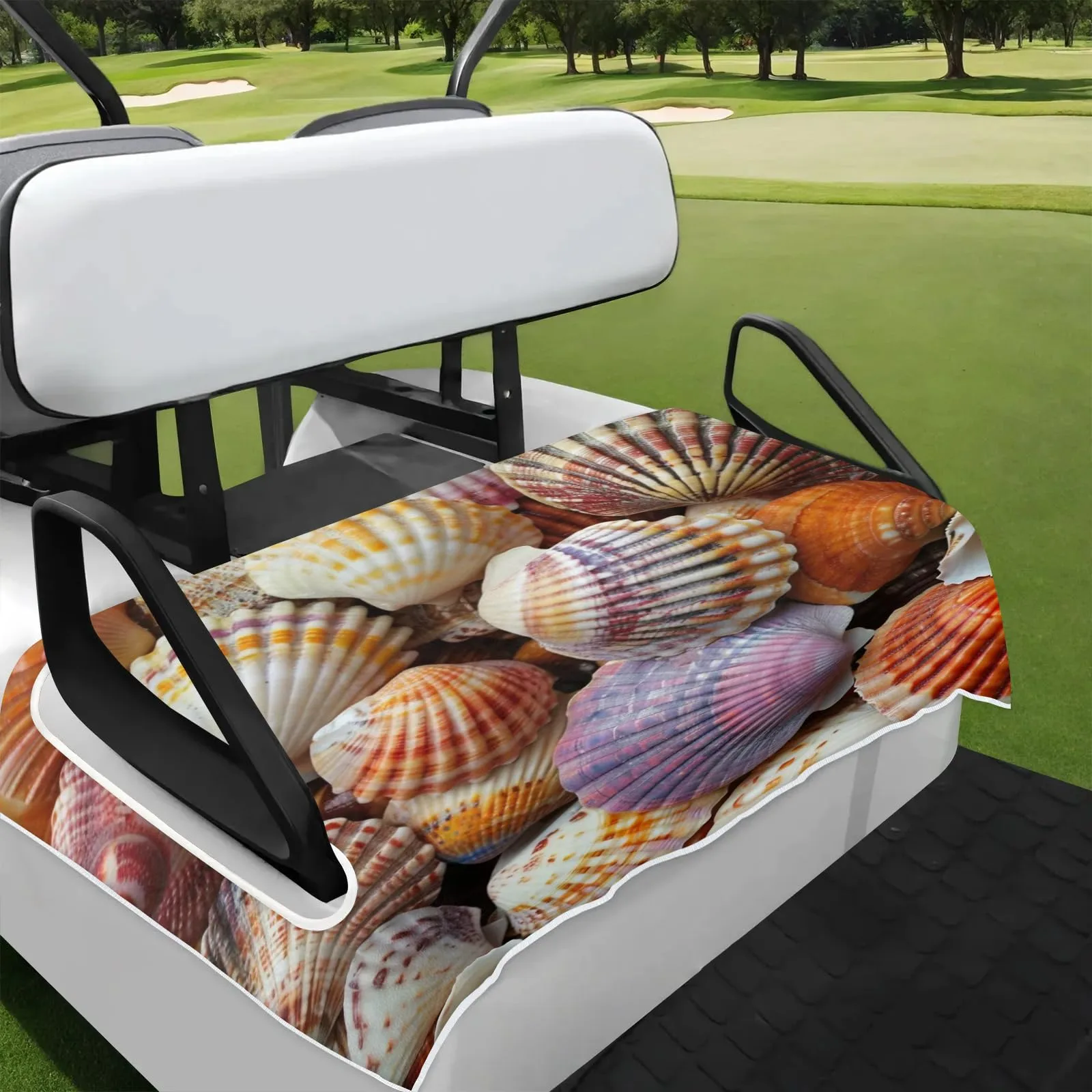 Tiveruda Seashells Golf Cart Seat Cover, 51 x 31 in