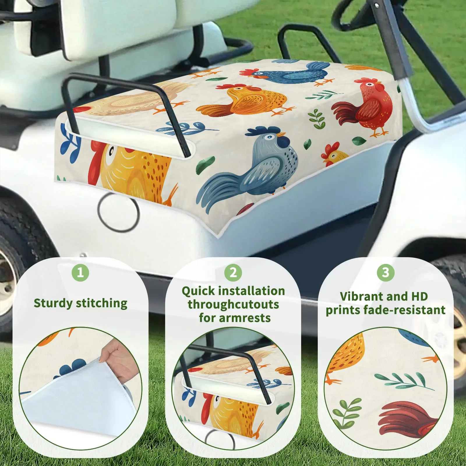Tiveruda Thanksgiving Chicken Golf Cart Seat Cover image 3
