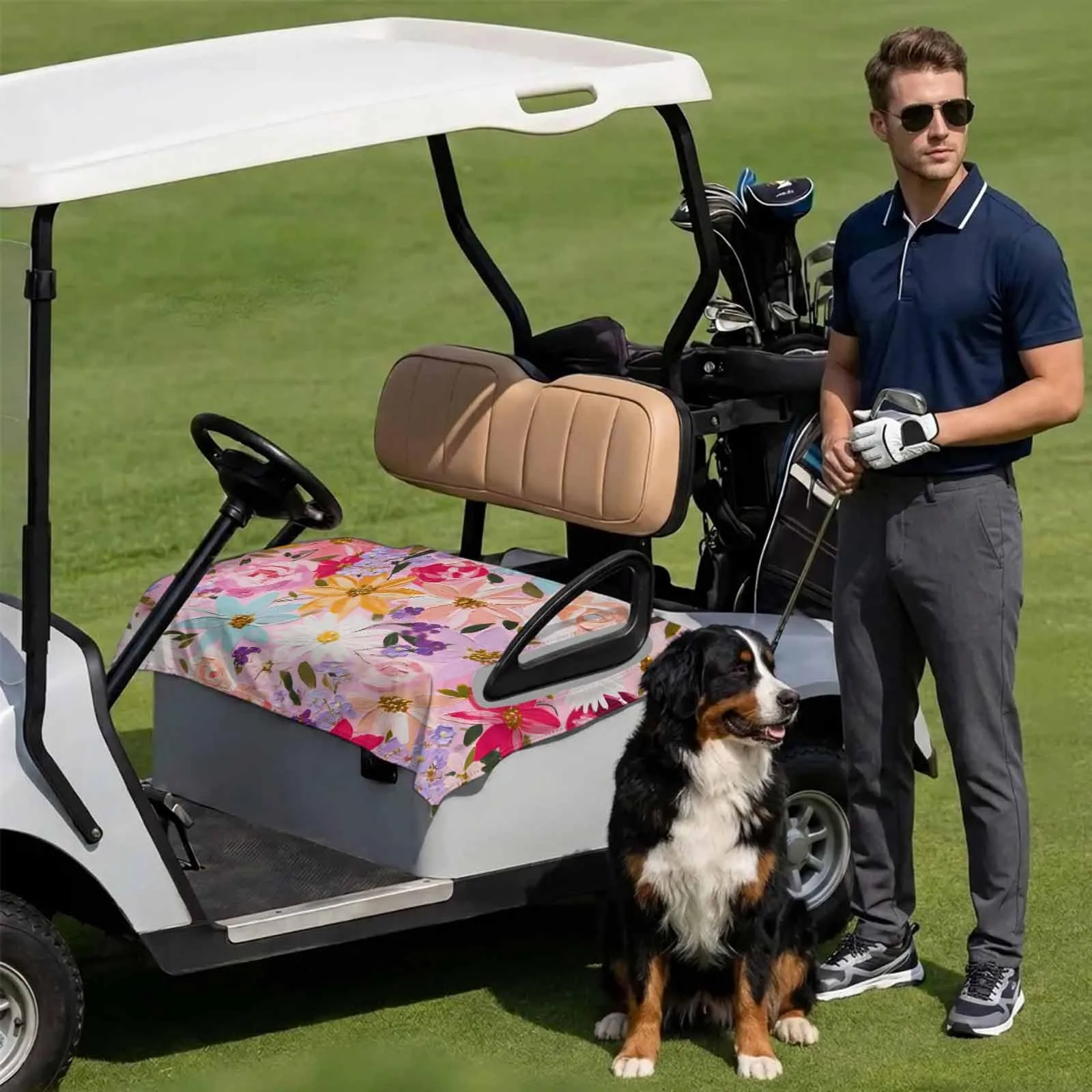 DecorLovee Floral Golf Cart Seat Cover 51 x 31 Inch image 3