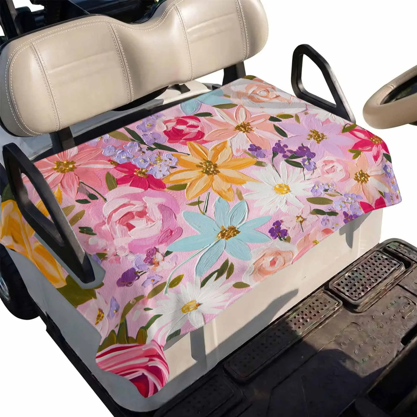 DecorLovee Floral Golf Cart Seat Cover 51 x 31 Inch