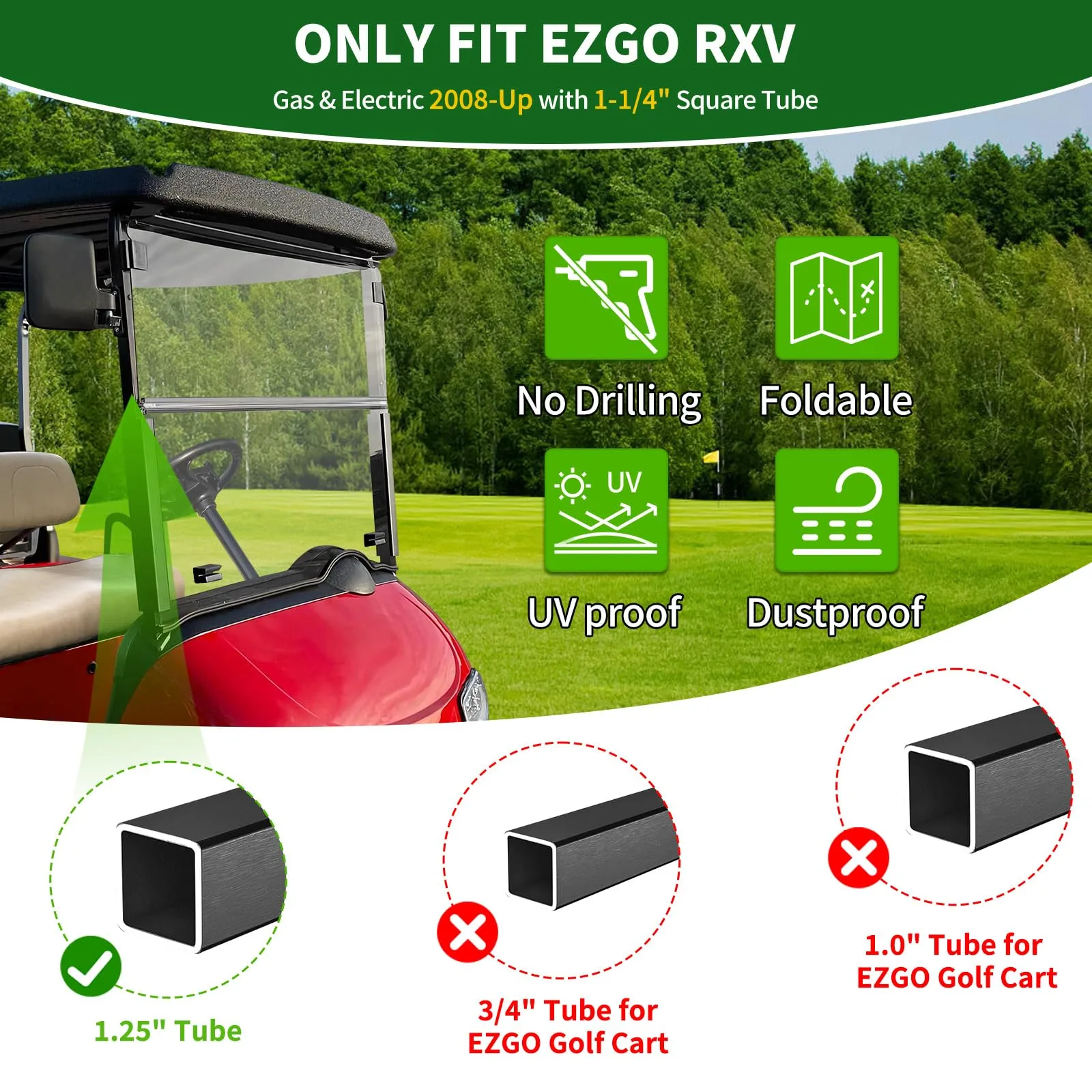 Cartalia WCRV610 Windshield Clips for E-Z-GO RXV image 2