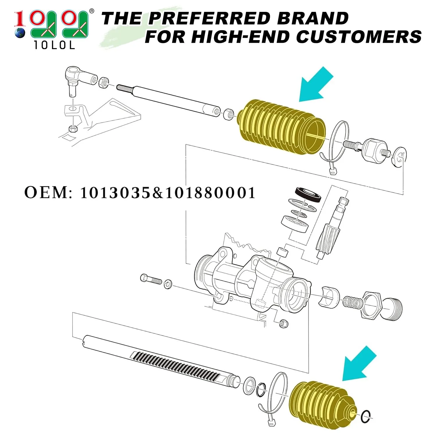 10L0L Steering Bellows for Club Car DS 1997-Up image 2