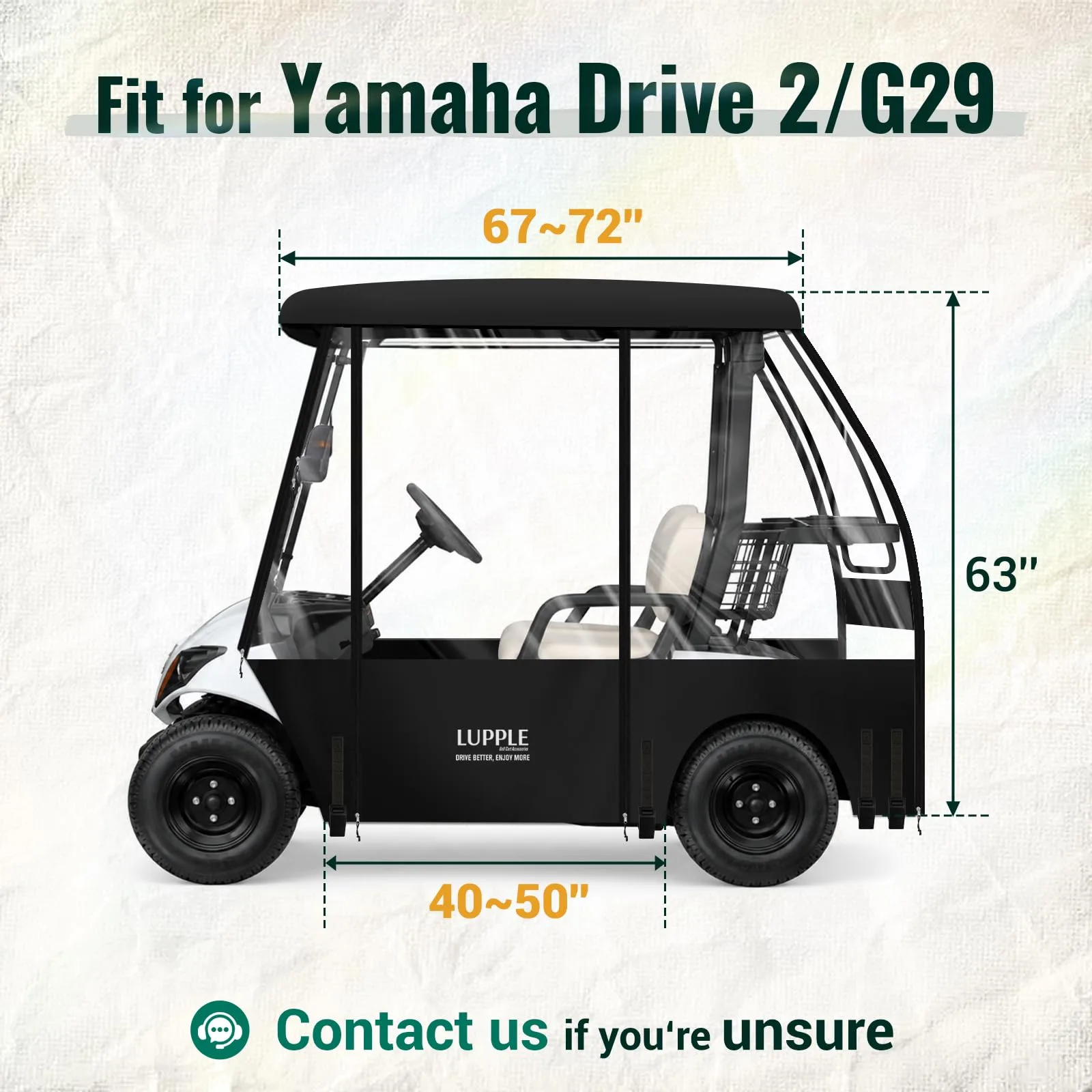 LUPPLE Golf Cart Enclosure for Yamaha G29 Drive2 image 3