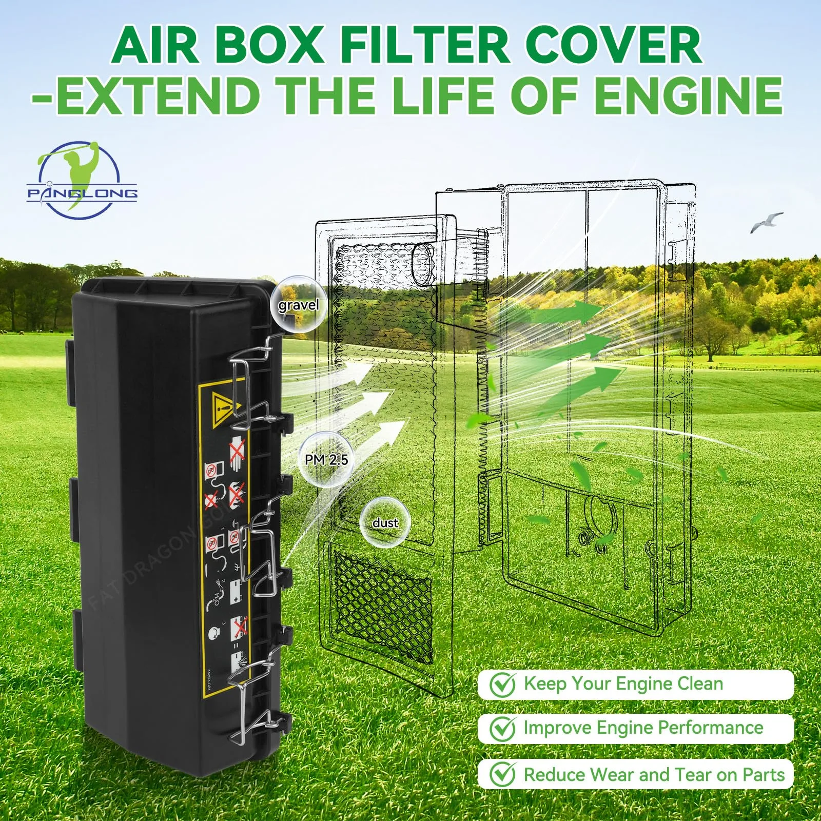 Panglong E-Z-G-O Air Box Filter Cover 1994-2005 Gas Carts image 3