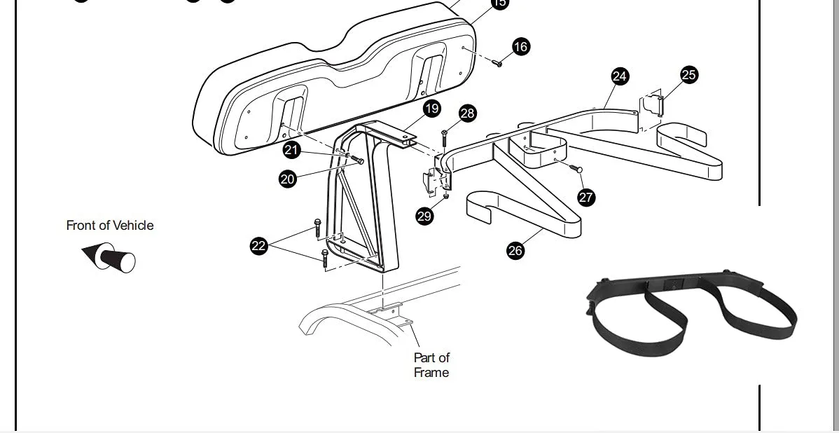 BestAccess Golf Cart Bag Rack for E-Z-GO TXT 71851-G01 image 4
