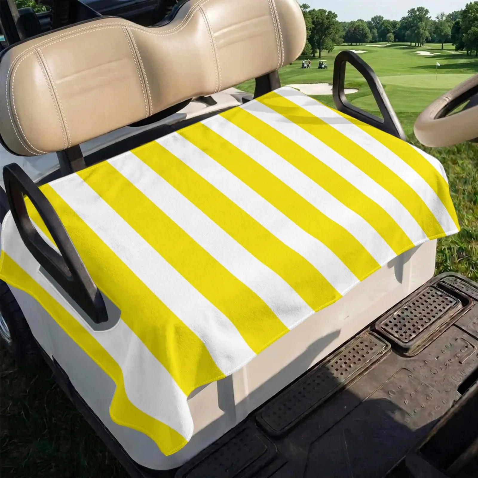 BEMIGO Yellow Golf Cart Seat Cover, 51 x 31 Inches image 2