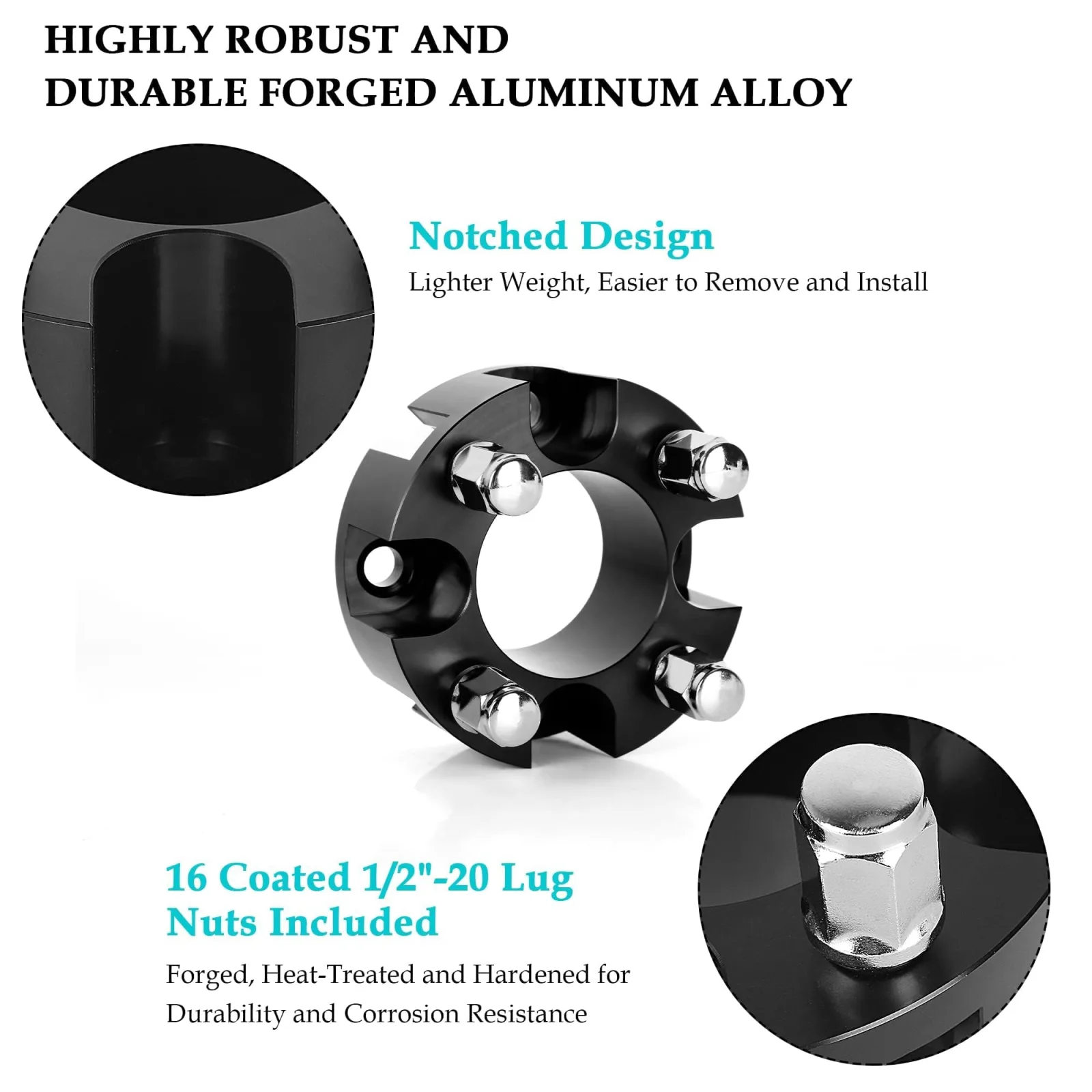 10L0L 2-Inch Golf Cart Wheel Spacers, 4x4 Bolt Pattern image 2